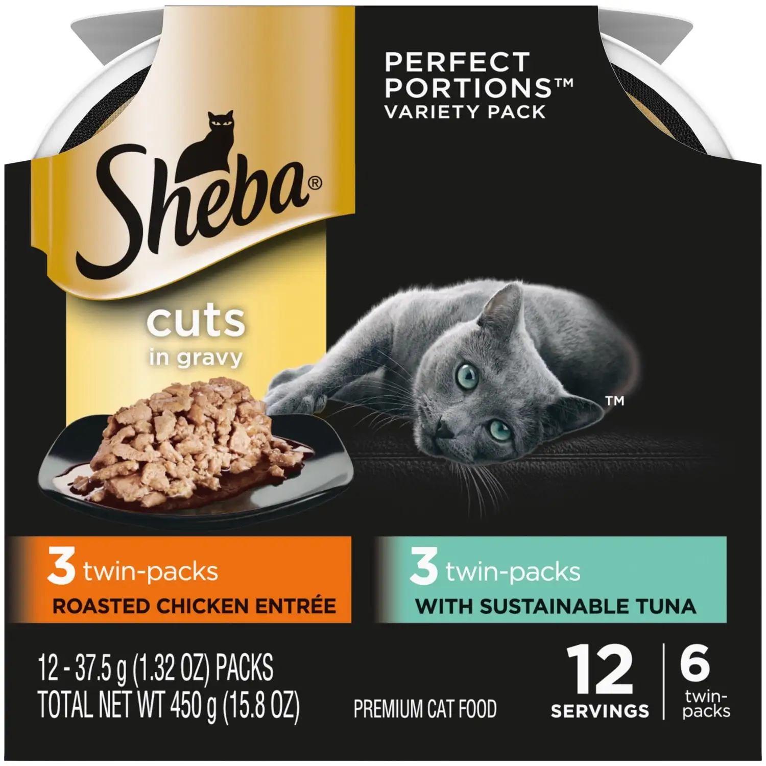 Sheba Perfect Portions Wet Cat Food Variety Pack. 1.32 oz (6 Pack)