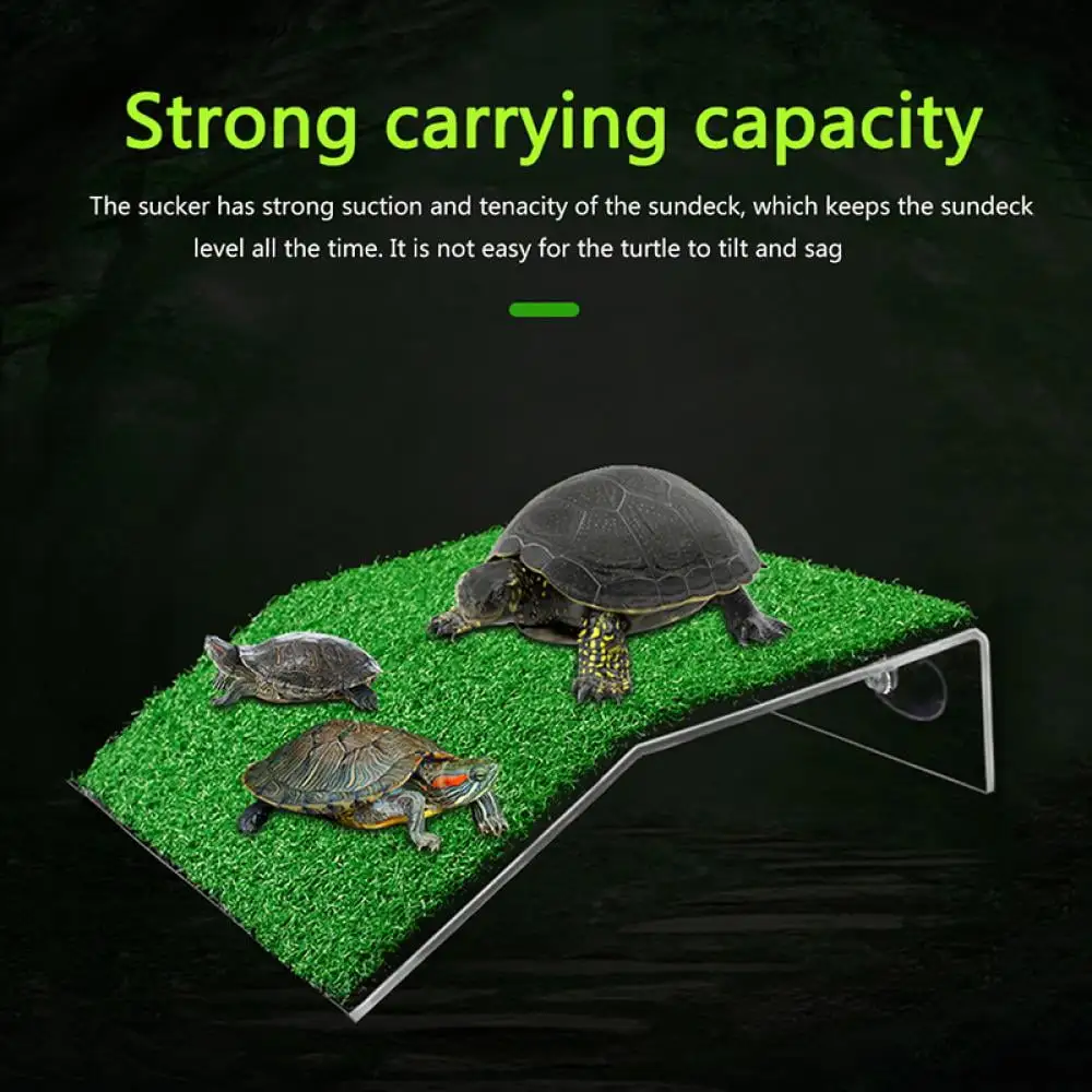 Shengshi Small Turtle Basking Platform. Tortoise Ramp Reptile Ladder Resting Terrace Fish Tank Aquarium Turtle Dock Floating Dcor for Small Reptile Frog Terrapin M