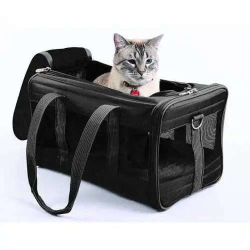 Sherpa Original Deluxe Travel Pet Carrier. Airline Approved - Black. Large