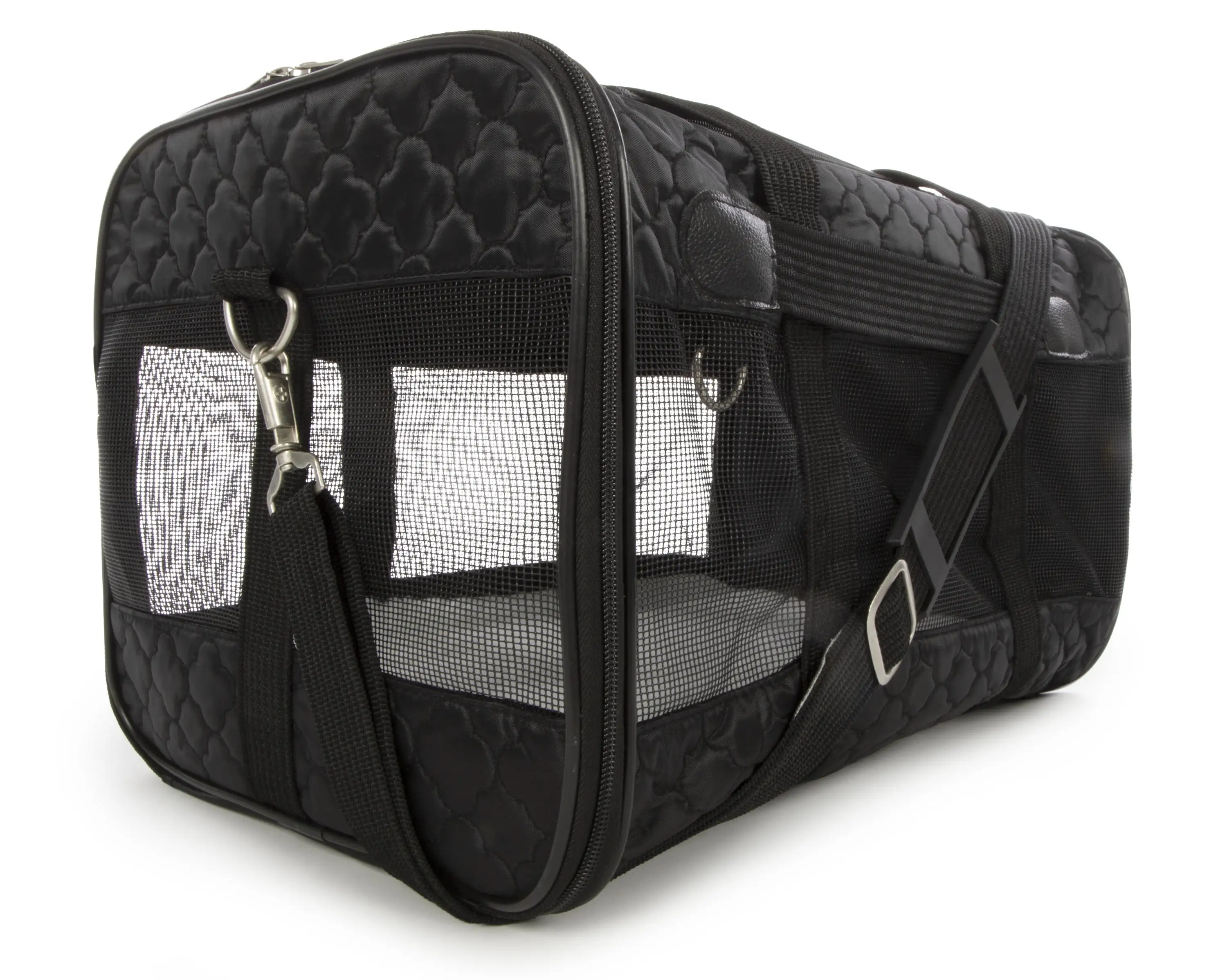 Sherpa Travel Original Deluxe Airline Approved Pet Carrier - Black Lattice Stitching. Large