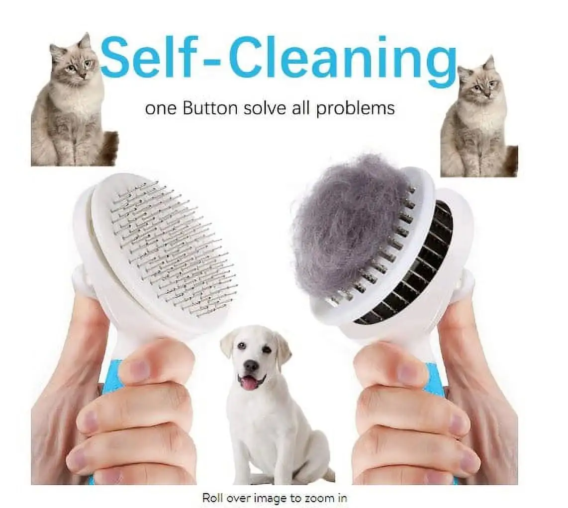 Shldybc Cat Grooming Brush. Self Cleaning Cat Brushes for Dogs Cats for Long Haired & Short Hair Gently To Remove Loose Undercoat. Pet Hair Brush on Clearance