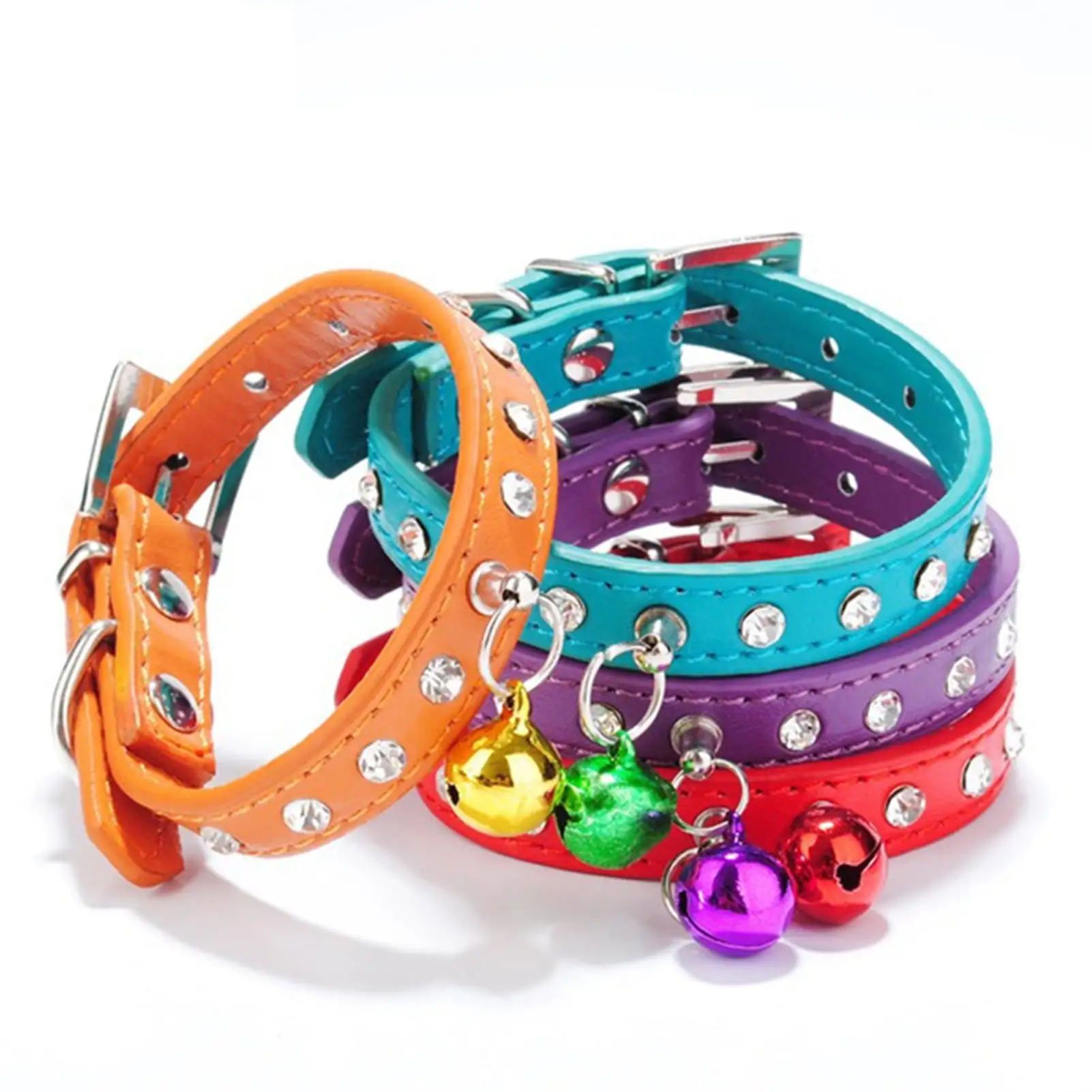 Shulemin Collar Adjustable Cat Collar with Bells Breakaway for Pet.Red XS