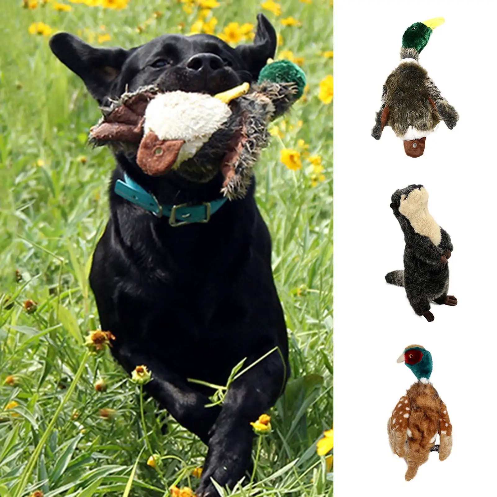 Shulemin Dog Sound Toy Soft Touch Teeth Cleaning Plush Simulated Otter Caragana Duck Pet Dog Stuffed Squeaky Toy for Indoor