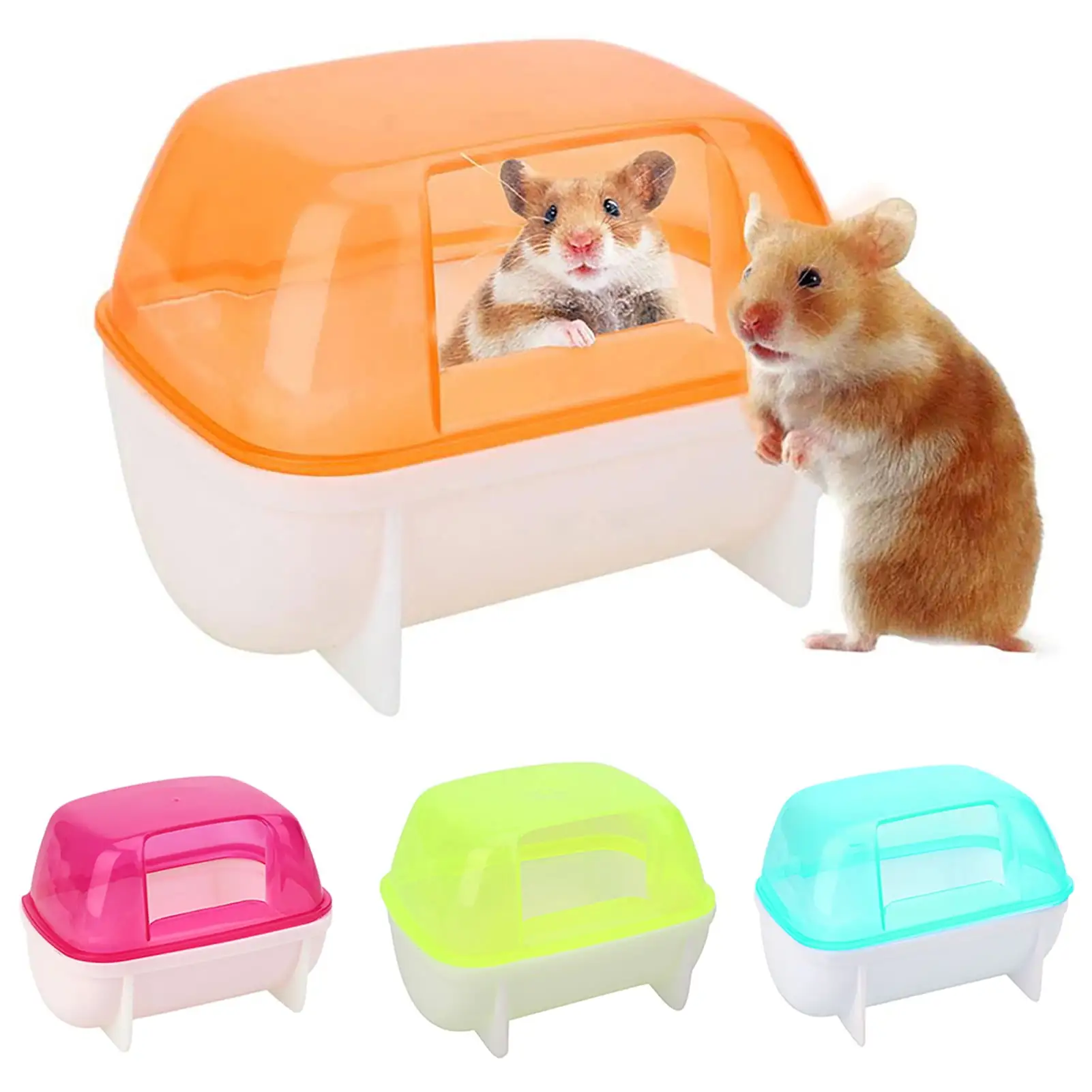 Shulemin Hamster Sand Bathroom.Bed Practical Comfortable Small Squirrel Washroom for Hamster Guinea Pig Gerbil.Random Color