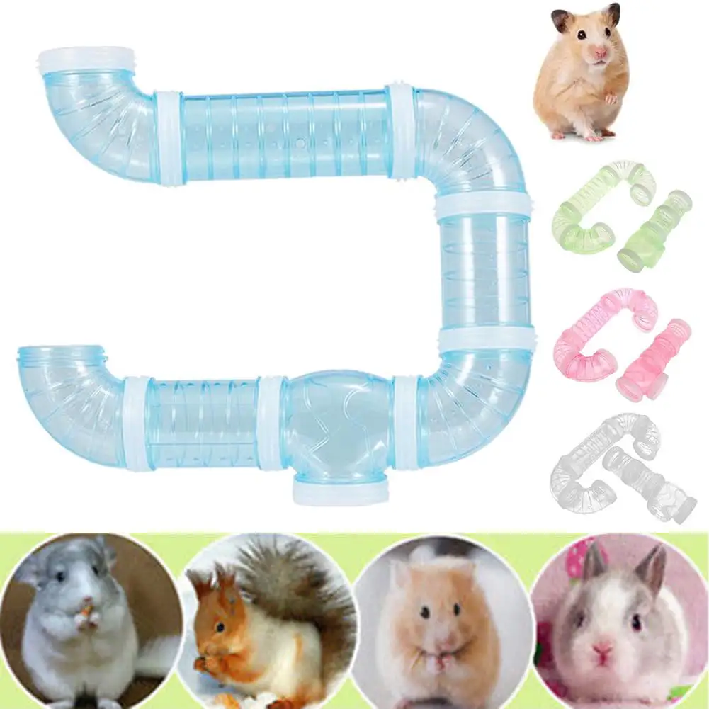 Shulemin Transparent Hamster Rat Squirrel Cage Tunnel Tube Climbing Toy Small Supply.Yellow