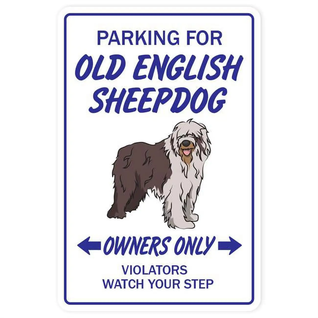 SignMission 5 x 7 in. Old English Sheepdog Decal - Dog Parking Vet Kennel Puppy