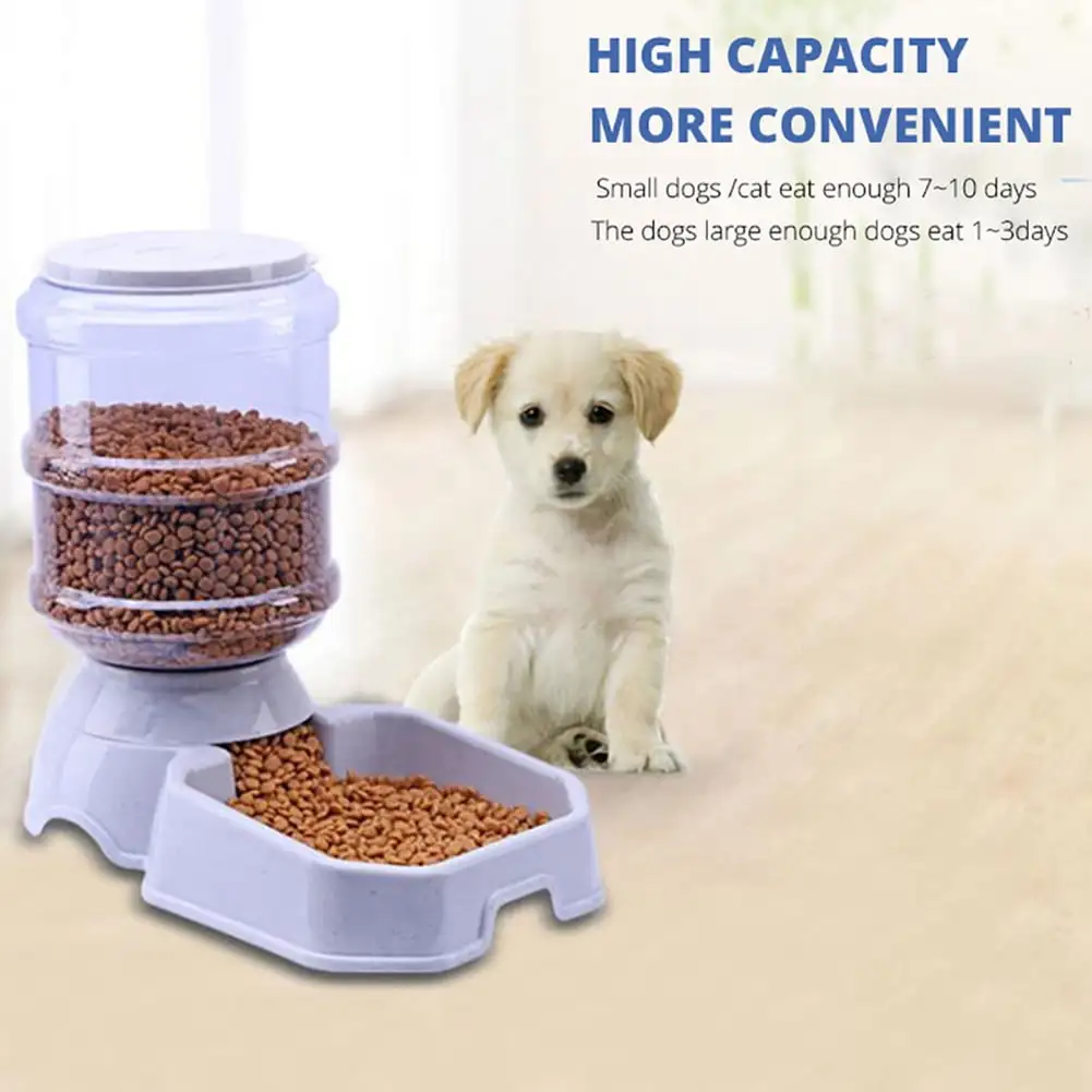 Sijiali 3.8L Automatic Pet Feeder Dog Cat Drinking Bowl Large Capacity Water Food Holder