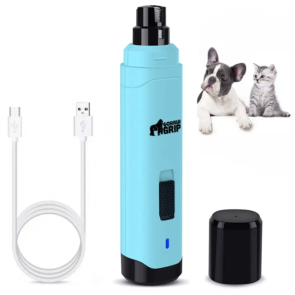 Silensys Dog Nail Grinder Upgraded 2-Speed Electric Rechargeable Pet Nail Trimmer Painless Paws Grooming & Smoothing for Small Medium Large Dogs & Cats. Blue