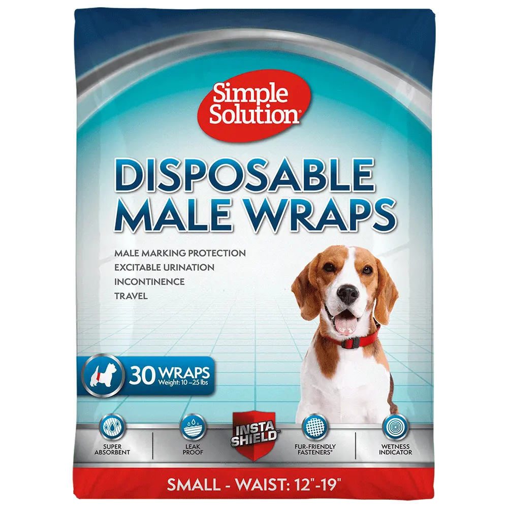 Simple Solution Disposable Dog Diapers for Male Dogs. Absorbent Male Wrap. Small. 30 Count