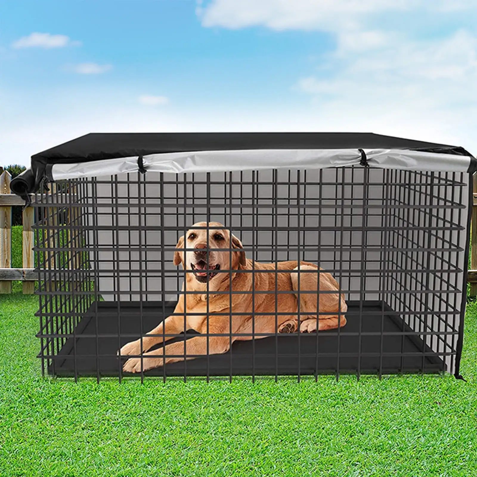 Simplmasygenix Dog Crate Cover.Dog Kennel Cover For Dog. Heavy Duty Oxford Fabric.Pet Kennel Cover Anti-UV.Pockets and Mesh Window Dog Cage Cover