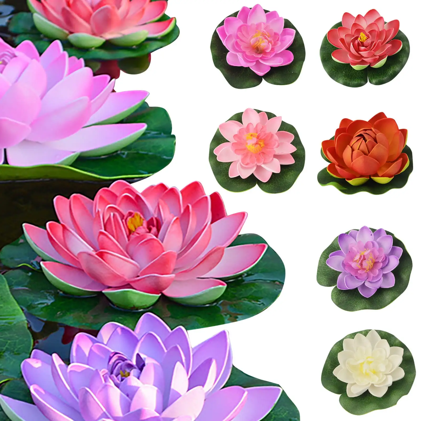 Simulated Water Lilies. Pond. Fish Pond Floating Decoration Props. Living Room Fish Tank Decoration PU Fake Leaves And Flowers