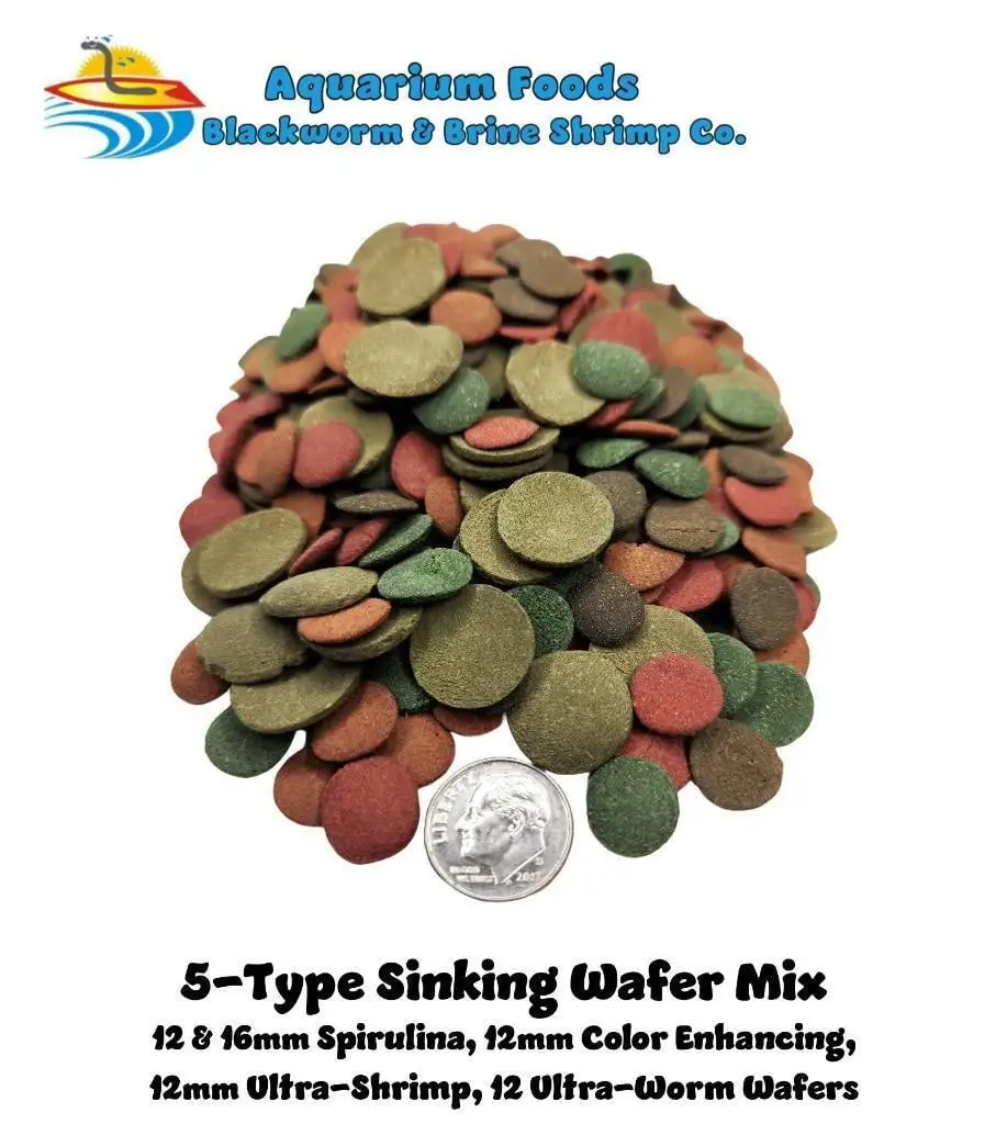 Sinking Wafers Bottom Feeder Fish Food 5-Type Mix. Algae Eater. Catfish & Plecos...1-lb