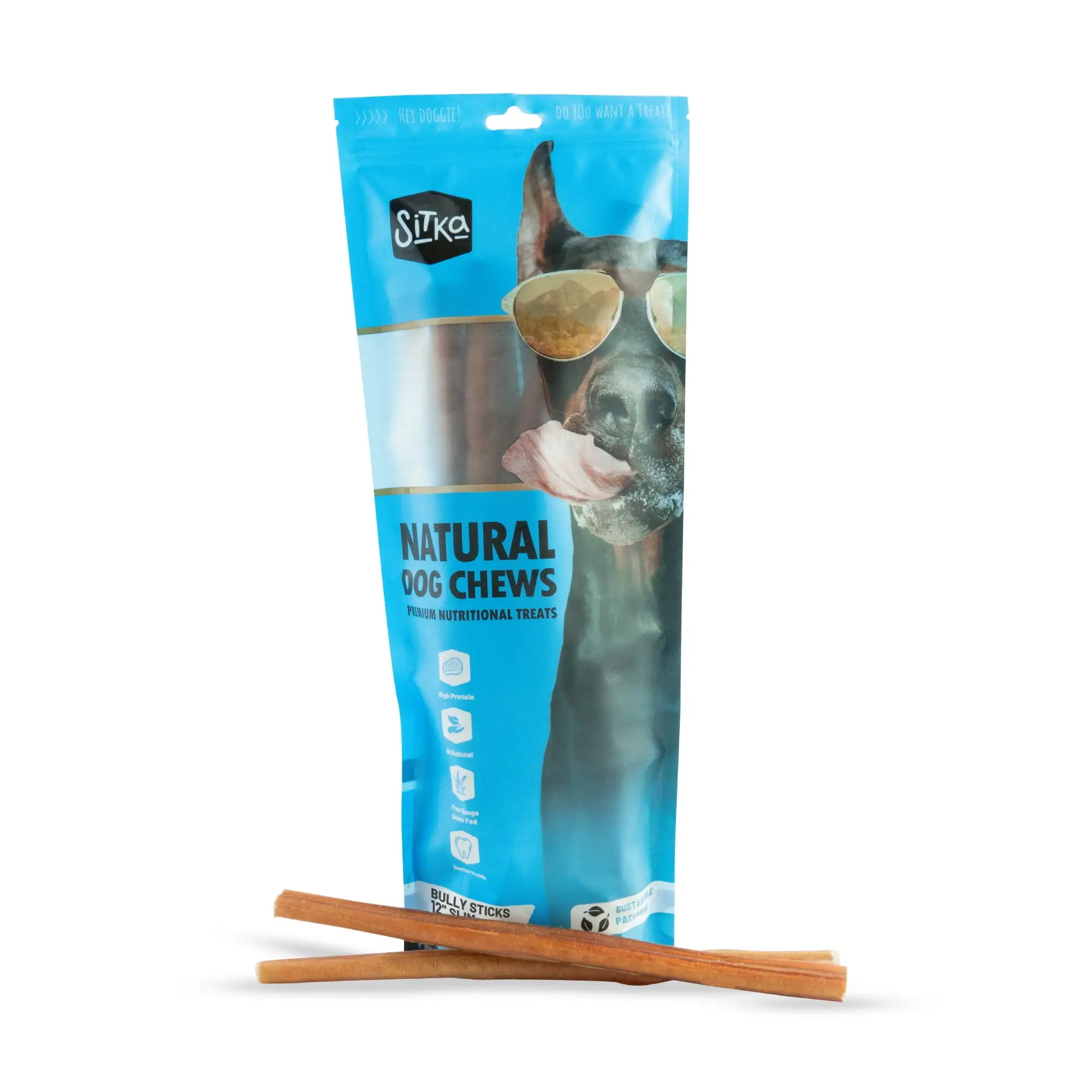 Sitka Farms Premium Bully Sticks Slim 12 inch Chew for Dogs (10 count)