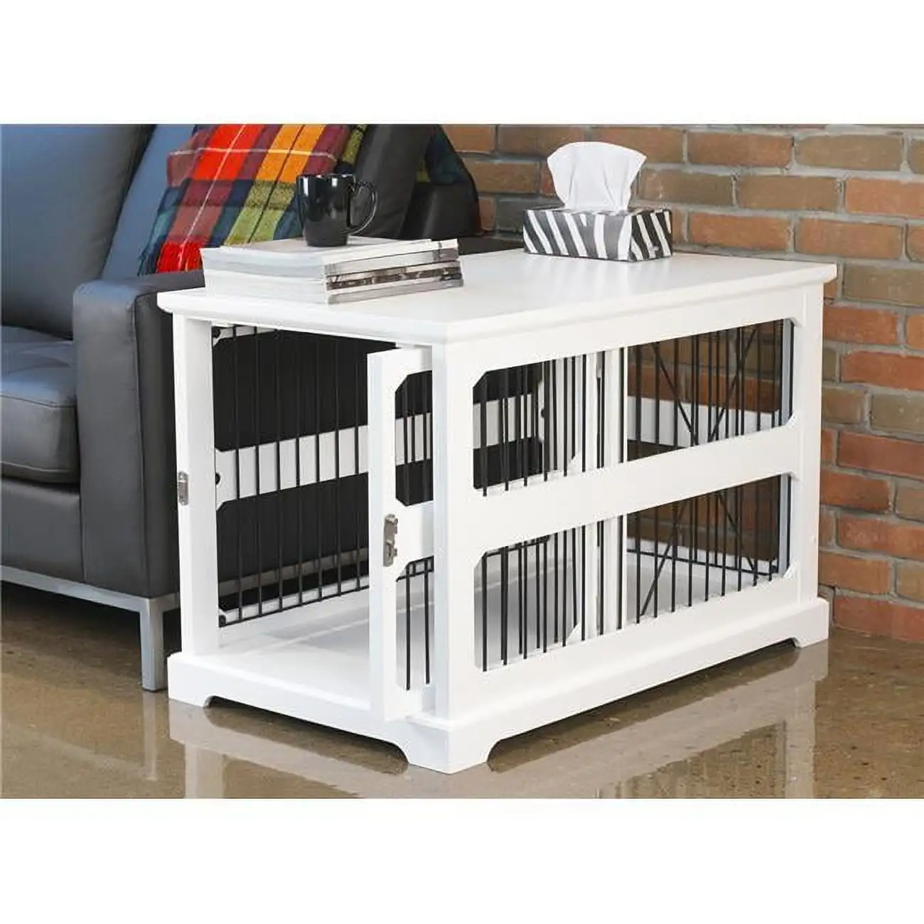 Slide Aside Crate & End Table. White - Medium