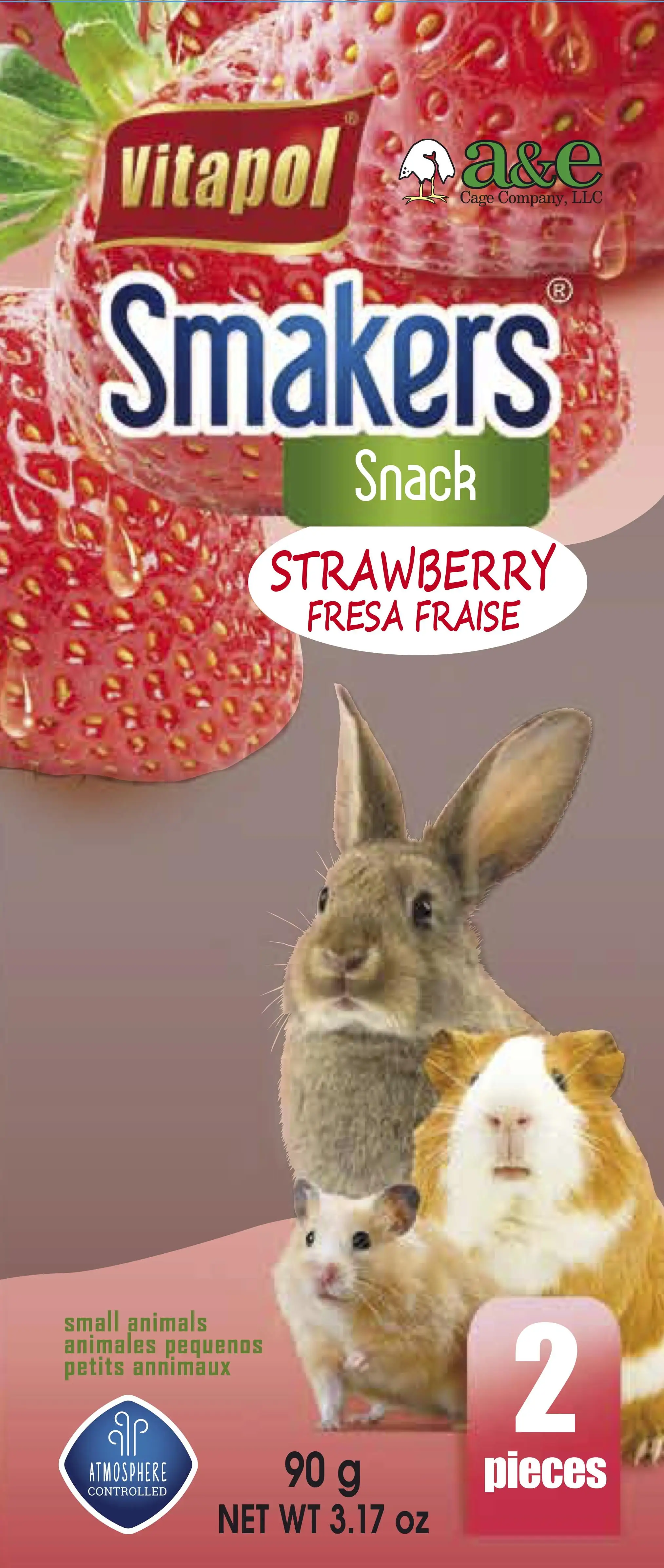 Smakers Strawberry Small Animal & Rodent Treat Stick Twin Pack. by A&E Cage Co