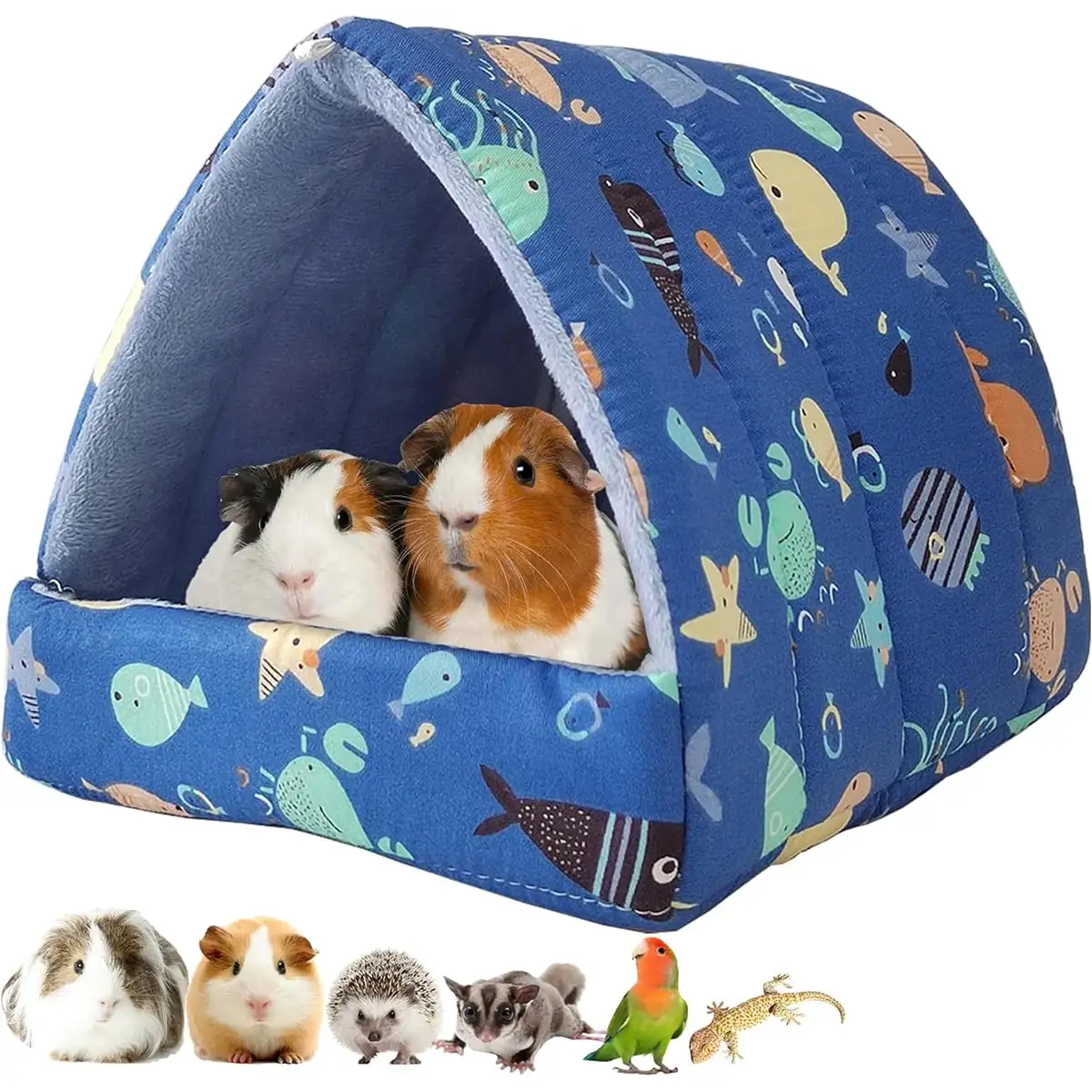 Small Guinea Pig Bed. Guinea Pig Hideout Hamster Bed Rabbit House. Washable Warm Sleeping House for Small Pet. Ferret. Chinchilla. Bunnies| Winter & All Seasons