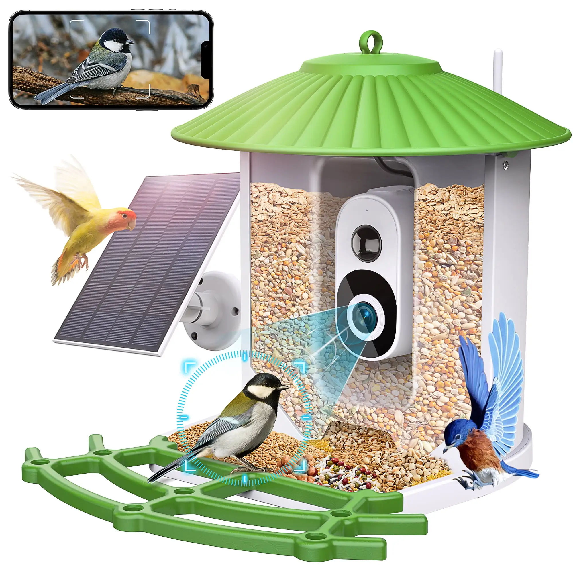 Smart Bird Feeder with Camera. 2k HD Wireless Outdoor Bird Feeder with AI Identify. Auto Capture Bird Videos & Motion Detection & Instant Notifications. Wild Bird Camera. Ideal Gift for Bird Lover