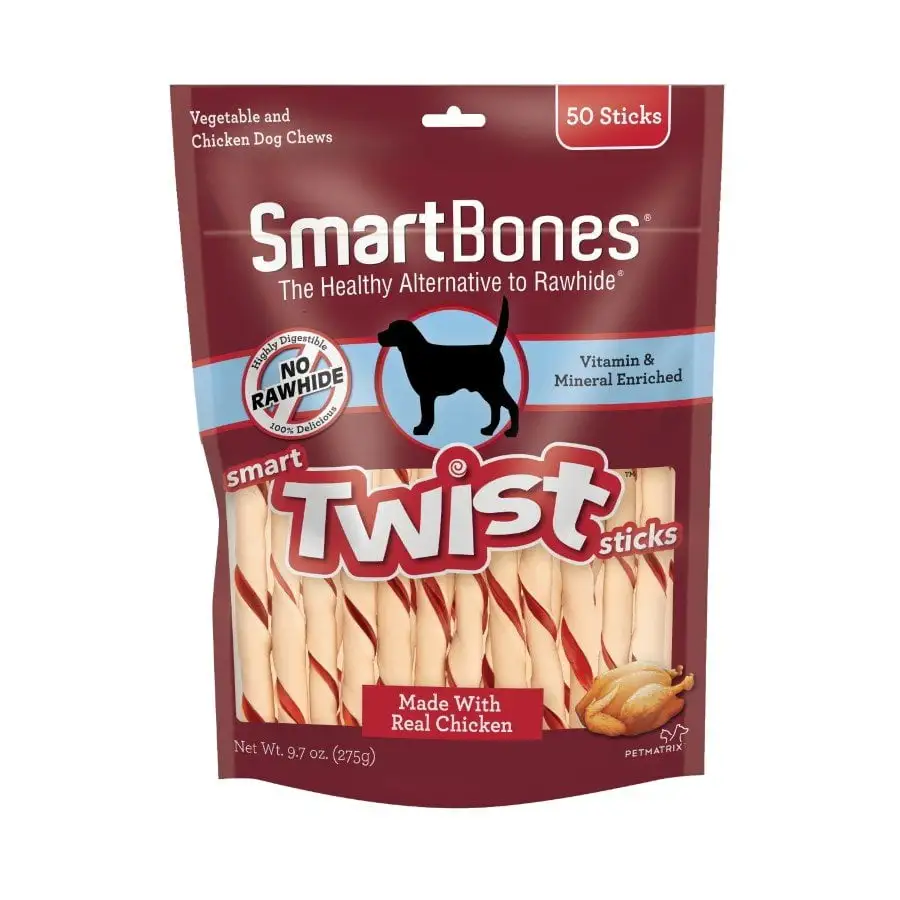 SmartBones Smart Twist Sticks Dog Treat Chicken. 50 pk