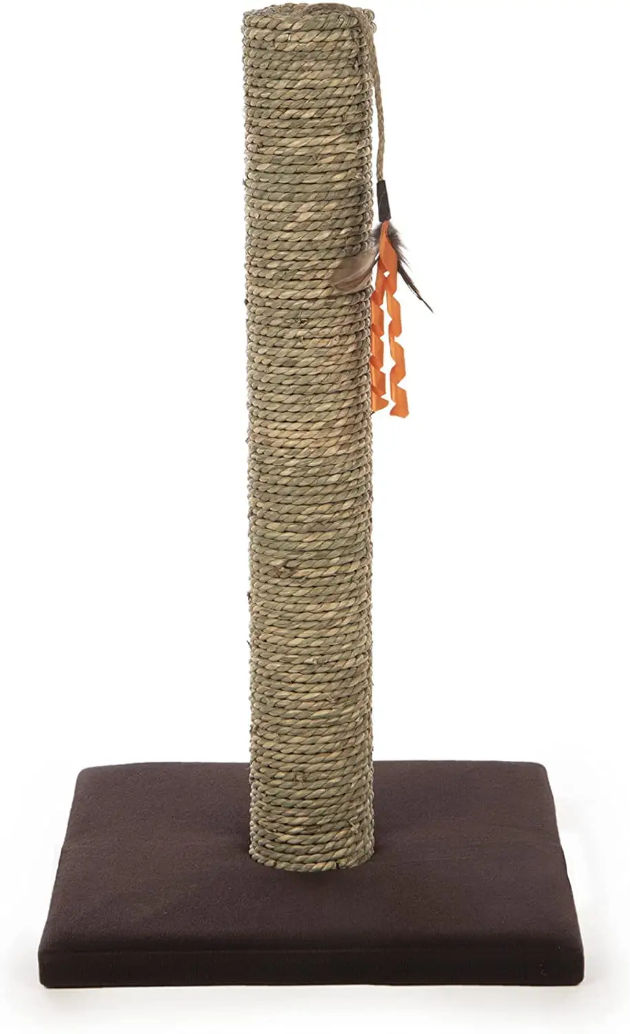 SmartyKat Simply Scratch Cat Scratch Post with Feather Cat Toy - Seagrass