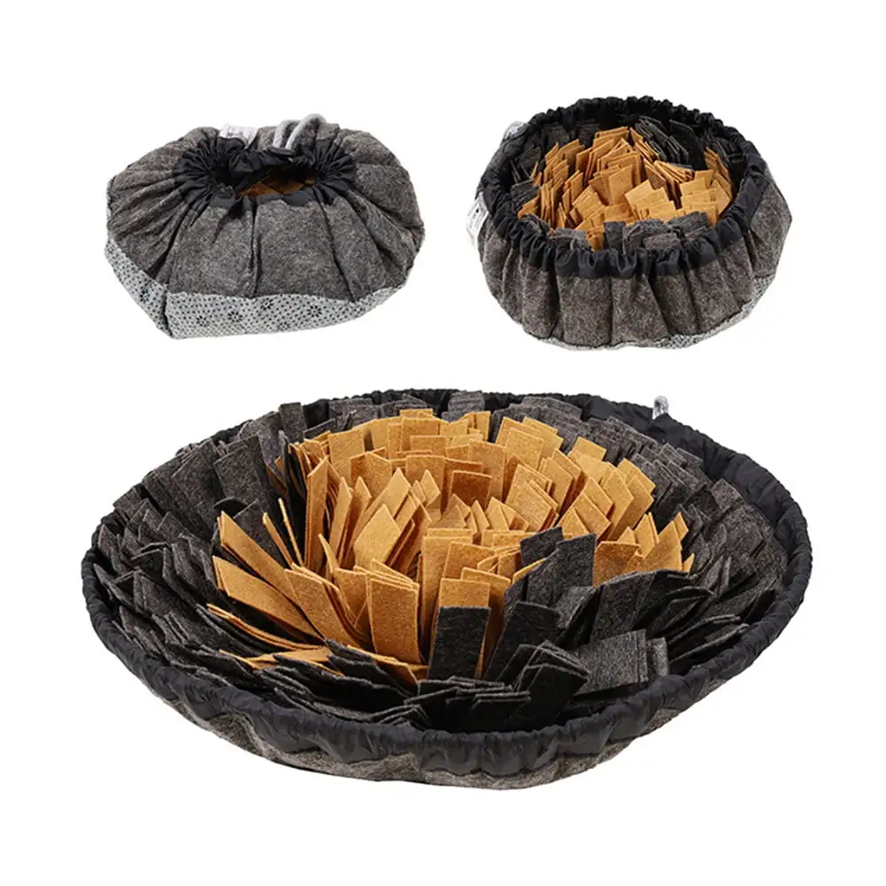 Smell Training Pet Dual-purpose Sniffing Bowl Dog Feeding Mats Dog Mental Stimulation Toys Pet Snuffle Bowl Mat Brown/Dark Grey