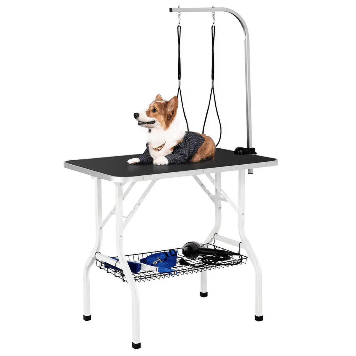 SmileMart 36L Adjustable Foldable Pet Grooming Table. Black