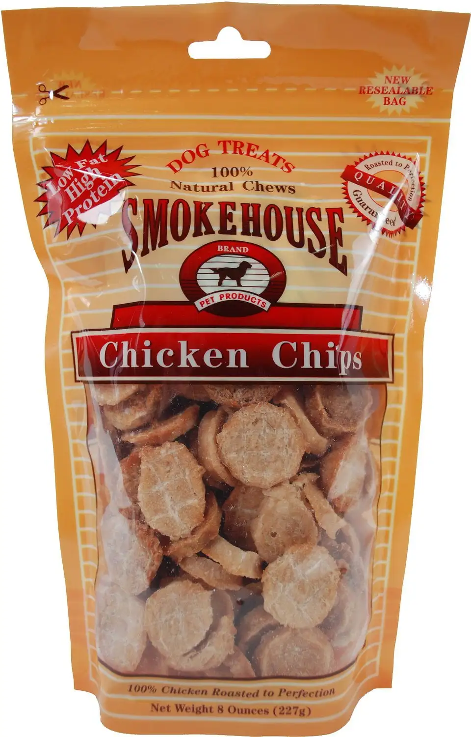 Smokehouse 100-Percent Natural Chicken Chips Dog Treats. 8-Ounce