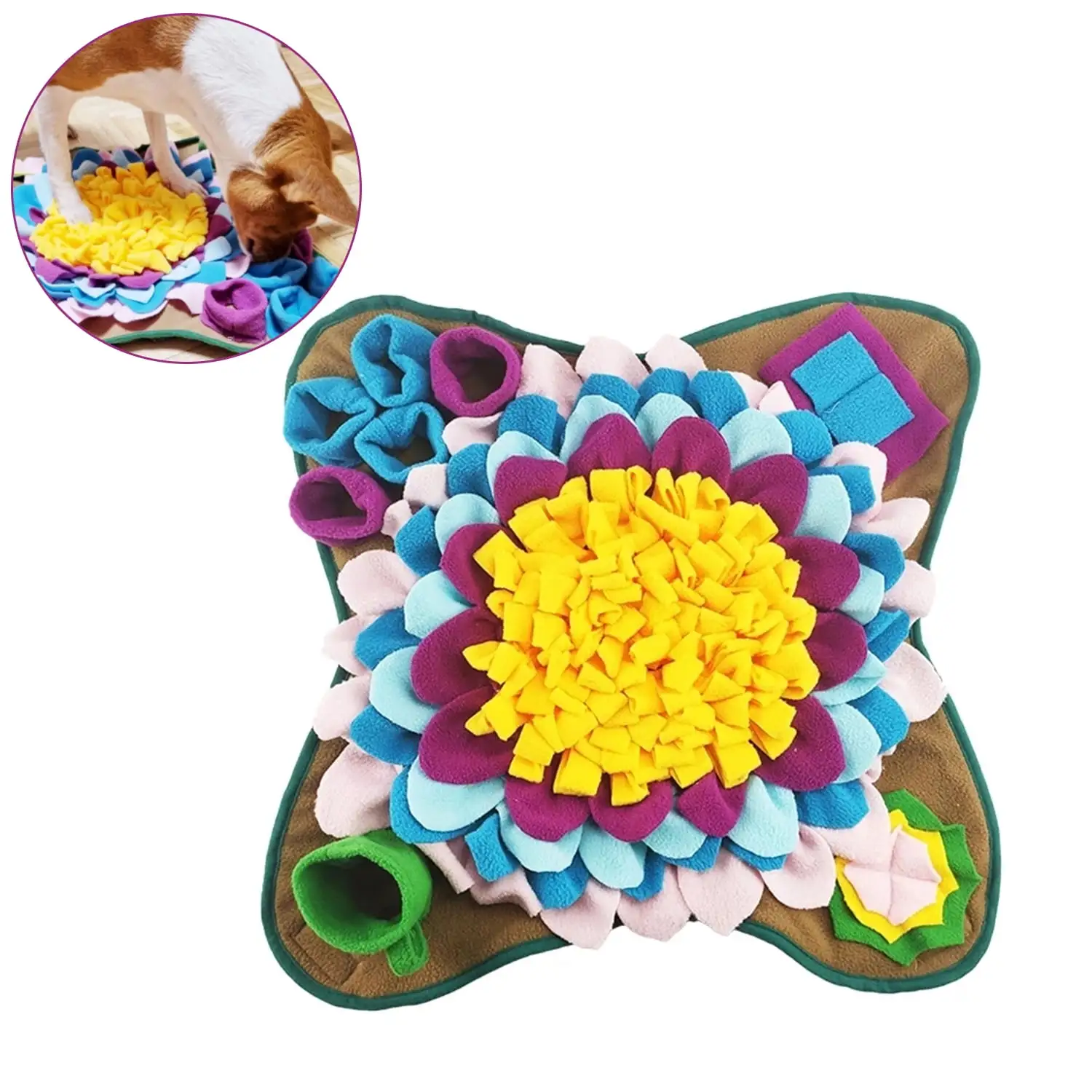 Snuffle Mat for Dogs. Washable Snuffle Mat for Puppies for Encourages Natural Foraging Skills. Pet Sniffing Feeding Mat for Dogs Large Medium Small Puppies Slow Feeding