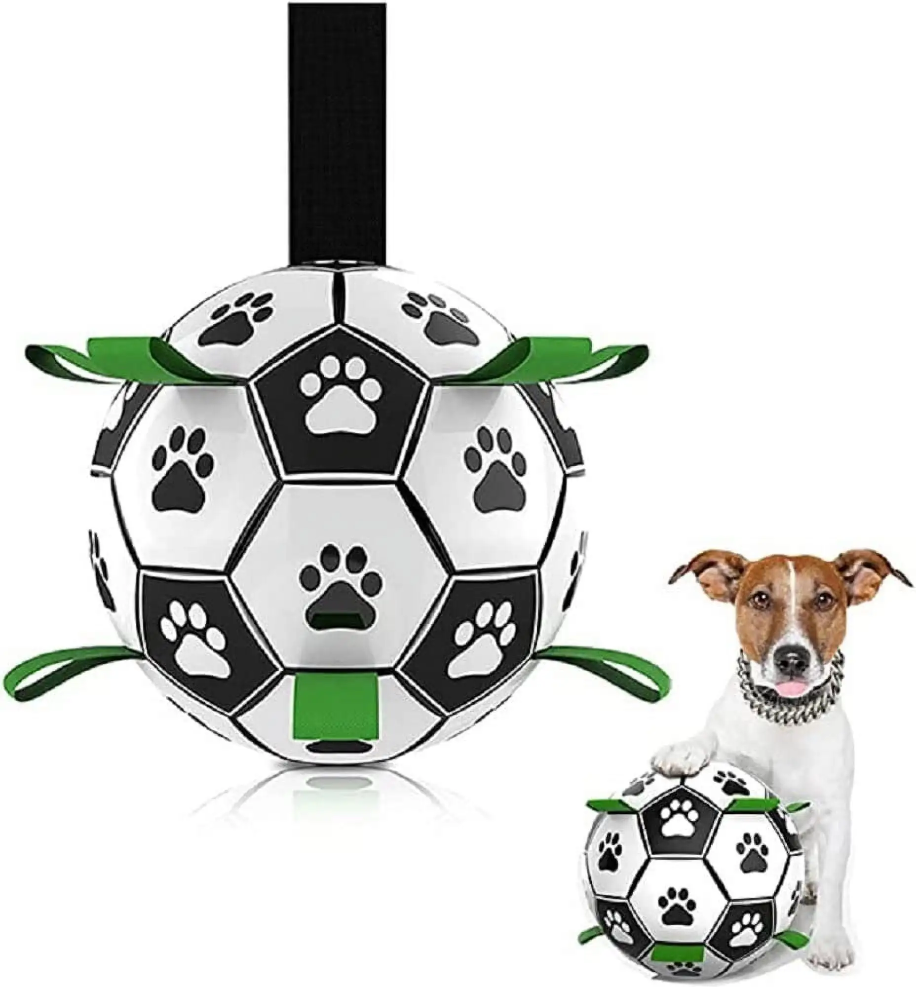 Sobynse Dog Ropes Toys Soccer Ball . Interactive Dog Toys for Tug of War. Puppy Birthday Gifts. Dog Tug Toy. Dog Water Toy. Durable Dog Balls for Medium & Large Dogs (Large)