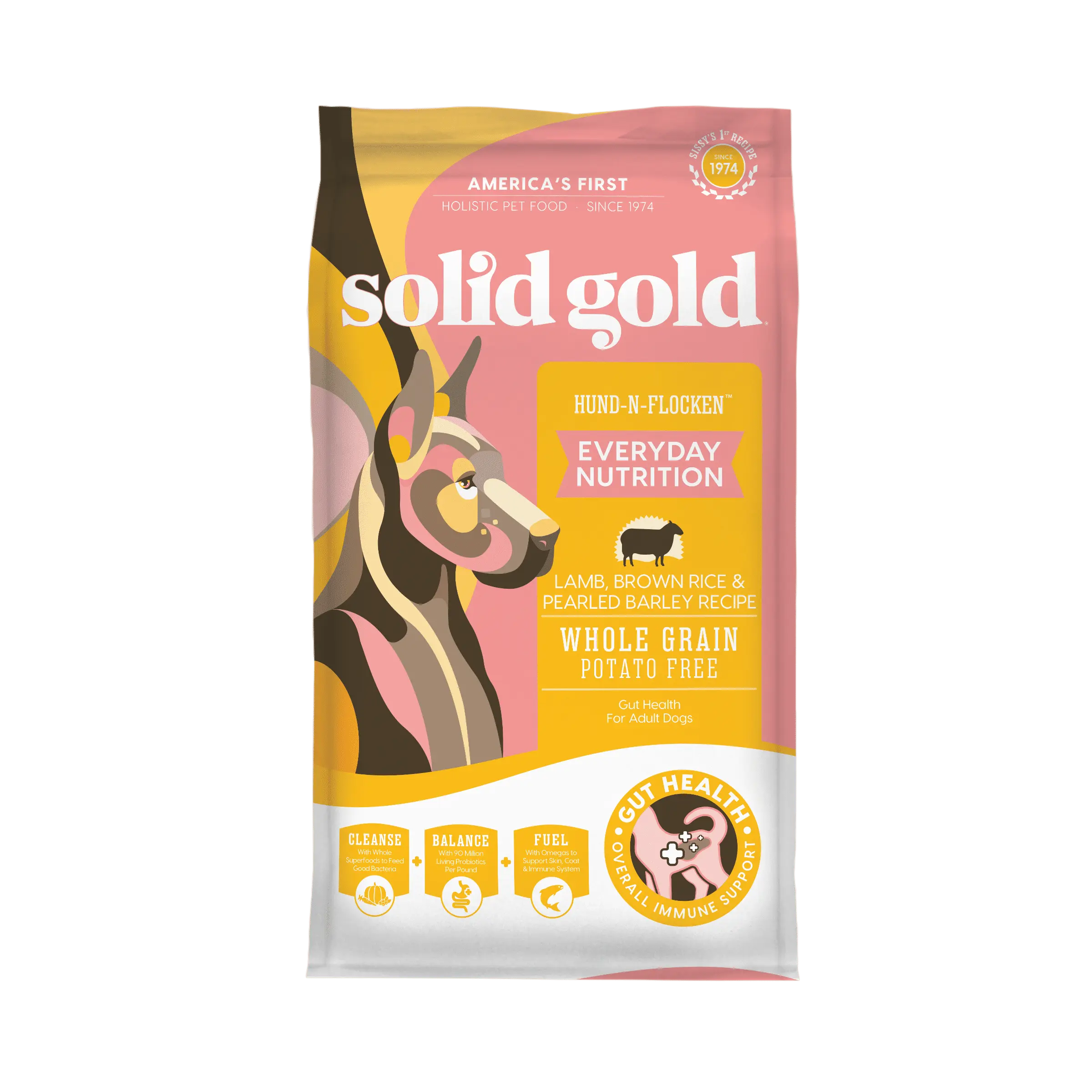 Solid Gold Hund-N-Flocken Holistic Dry Dog Food. Lamb. 4lb.