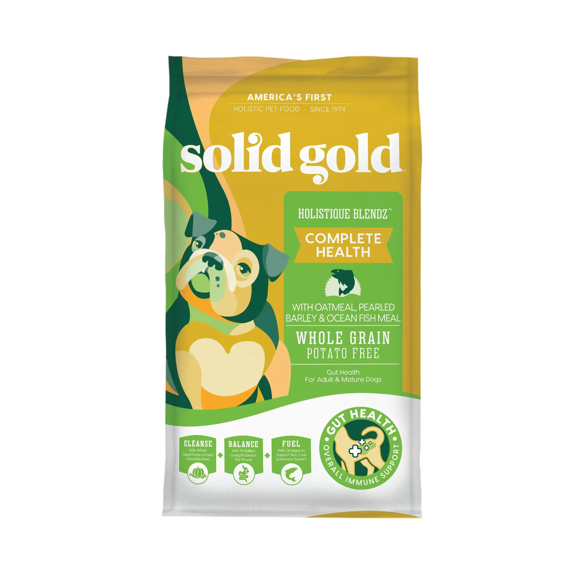 Solid Gold Ocean Fish & Oatmeal Holistique Blendz Senior Dry Dog Food. 4 Lb