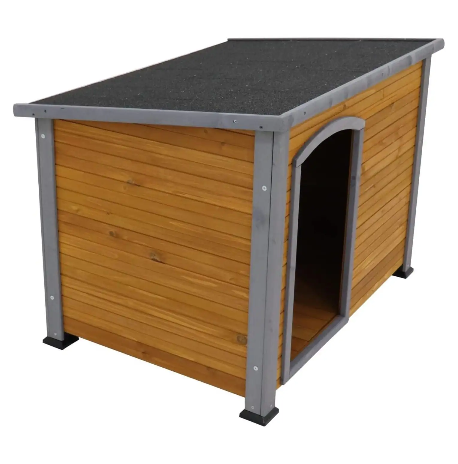 Solid Wood Extra Large Dog House Outdoor Indoor Wooden Dog Kennel for Winter with Raised feet Weather asphlat chew Slanting roof for Large Dog.cat Cages