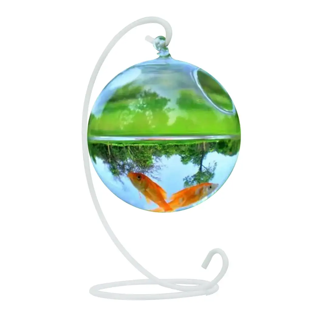 Sorrowso Desk Glass Hanging Fish Bowl for Creative Vase Fish Vase Aquarium for Home Decor