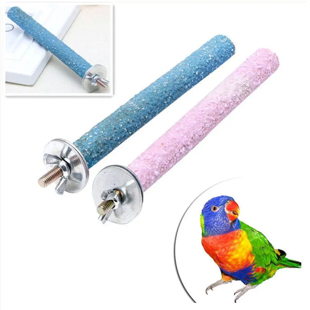 Soumake Pet Parrot Budgie Chew Bite Paw Grinding Rod Toy Bird Cage Play Stand Perches Practical