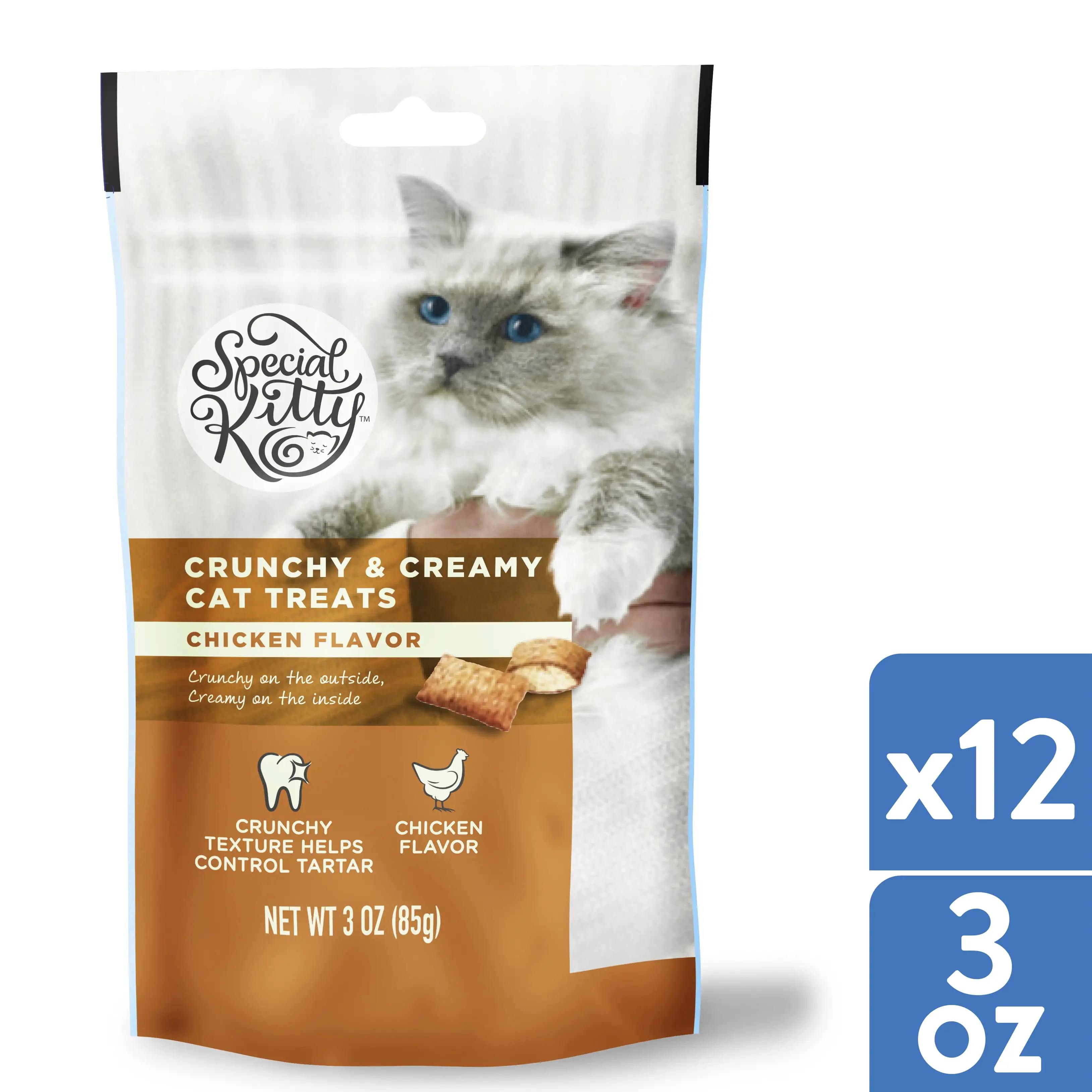 Special Kitty Cat Treats. Chicken. 3 oz. 12-Pack