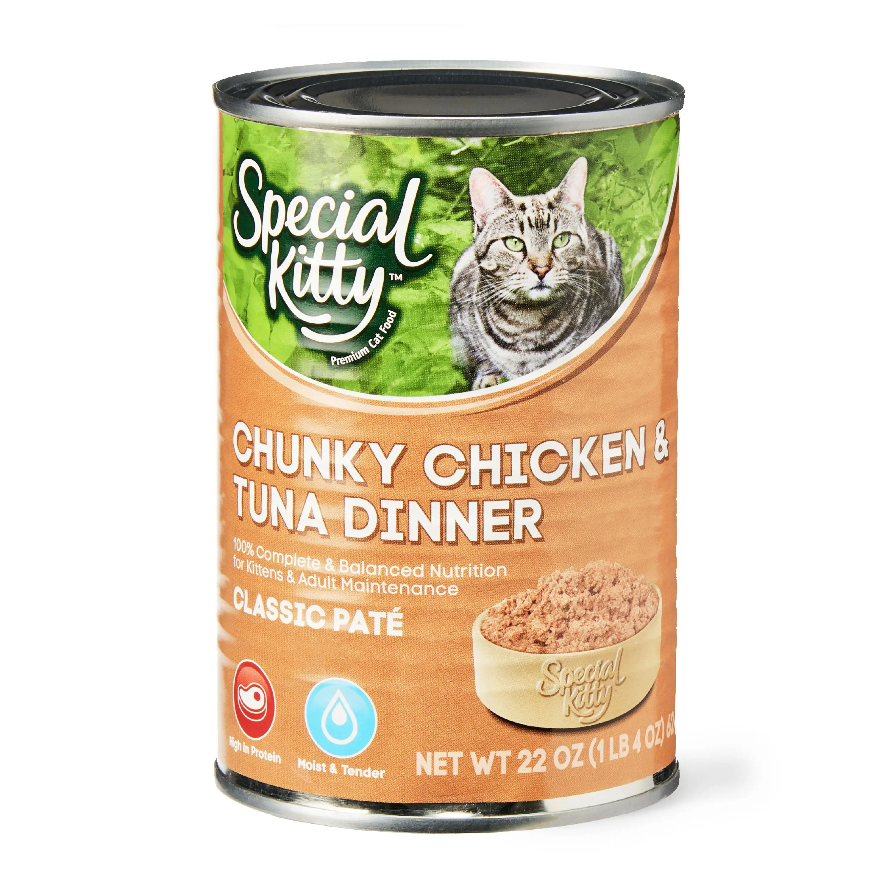 Special Kitty Chunky Chicken & Tuna Dinner. Classic Pate. 22 oz