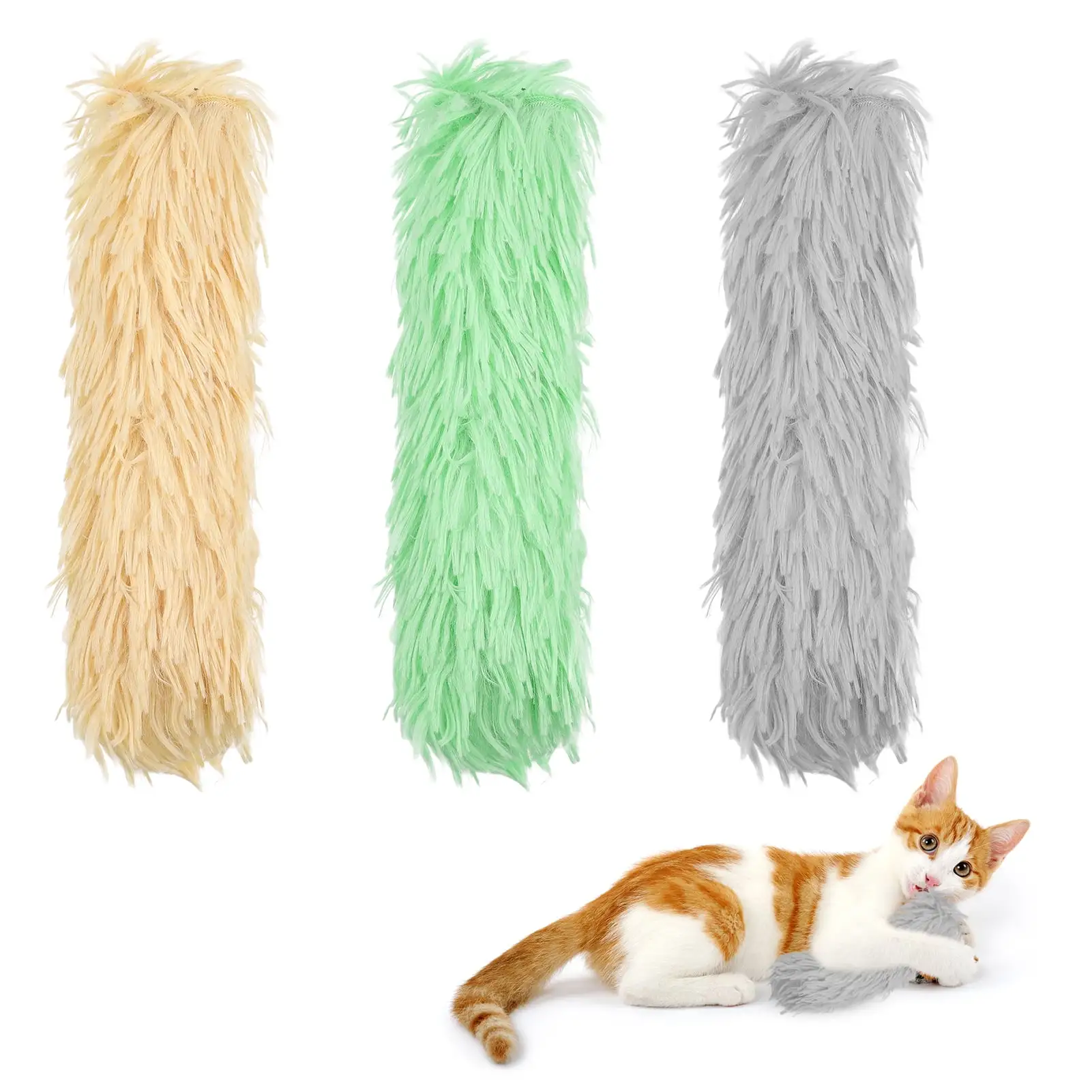 Springcorner 3 Pcs Catnip Toys. Cat Kicker Toys with Catnip. Interactive Cat Toys. Cat Toys for Indoor Kitten Interactive.Cat Kicker Toys with Crinkle Plush Stick Chase Chew Pet Teething Clean Toy