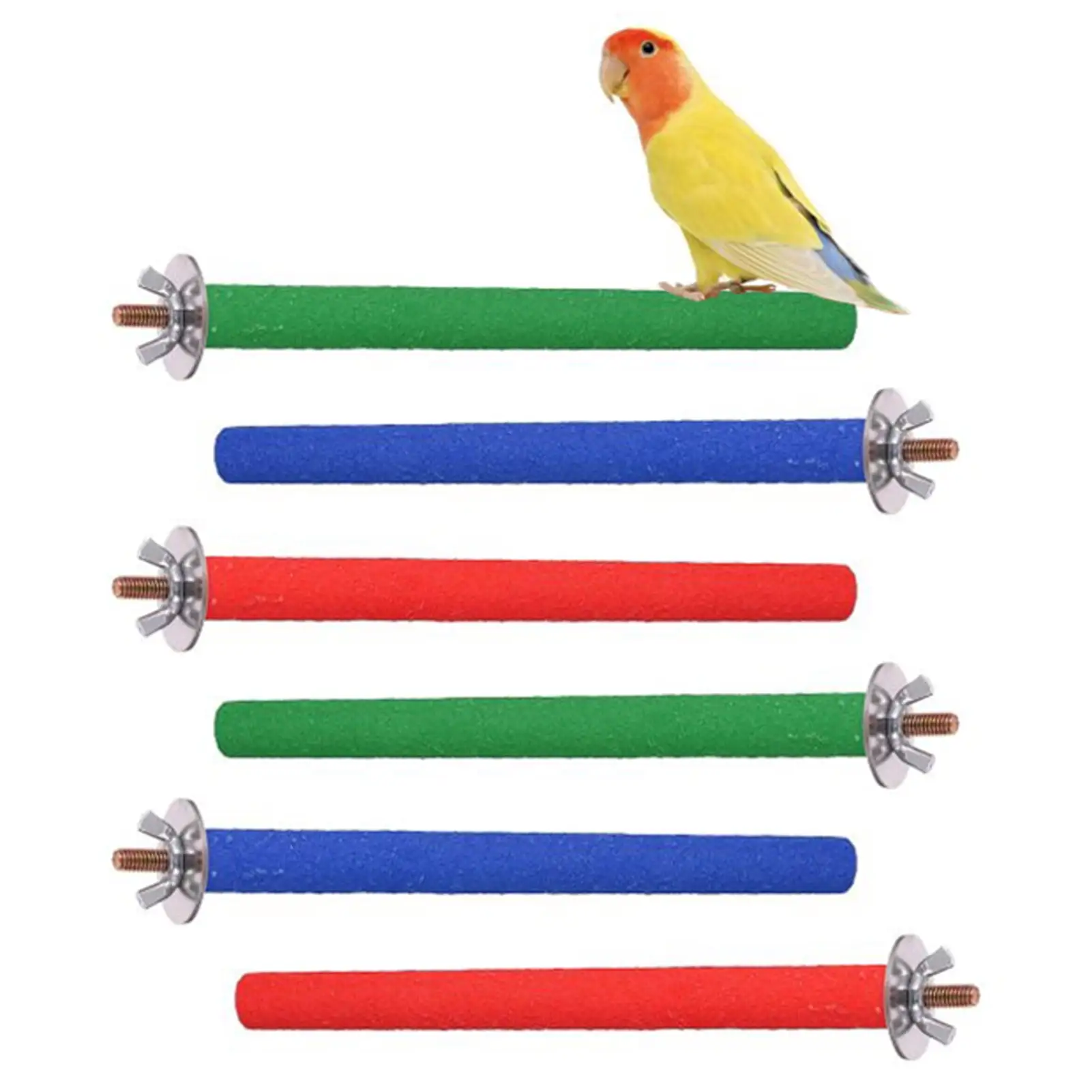 Springcorner 6 Pcs 8.07in Parakeet Perchs.Wooden Bird Perch Stand.Parrot Perches. Perch for Bird Cage for Cockatiels Lovebirds Budgies Rest