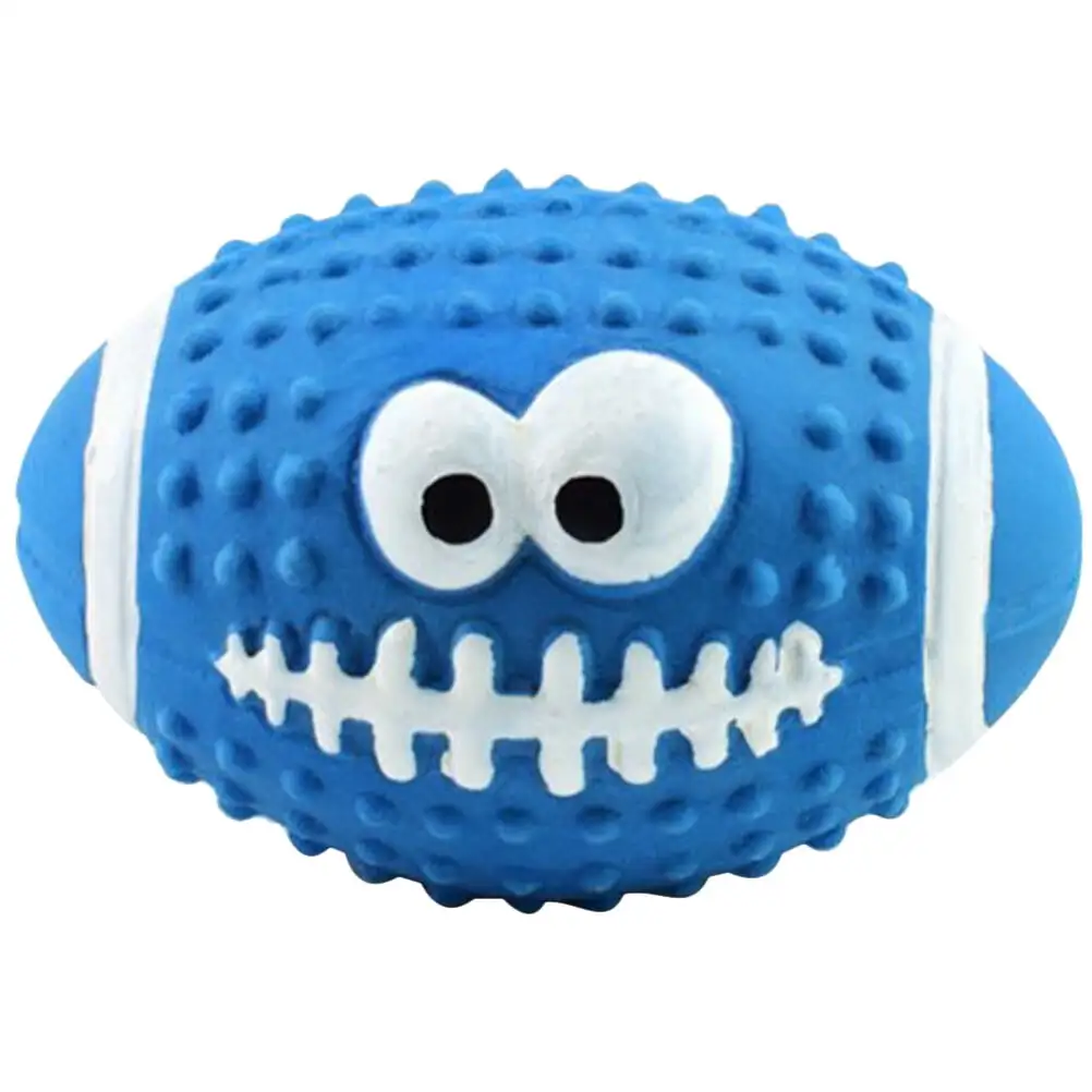 Squeaky Dog Ball Interactive Squeaky Dog Toy Small Dog Rugby Ball Toy Puppy Chewing Toy