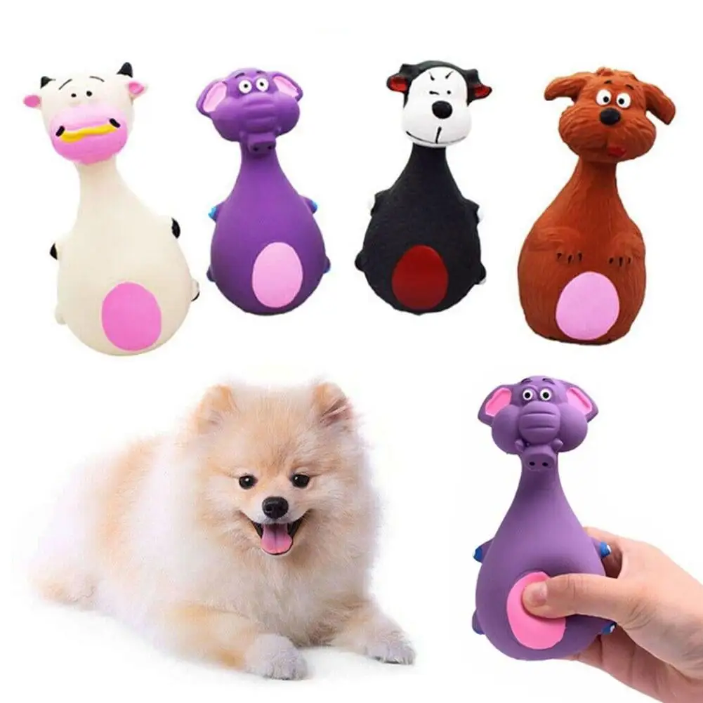 Squeaky Latex Dog Toys Standing Stick Dog Puppy Fetch Interactive Play for Small Dogs