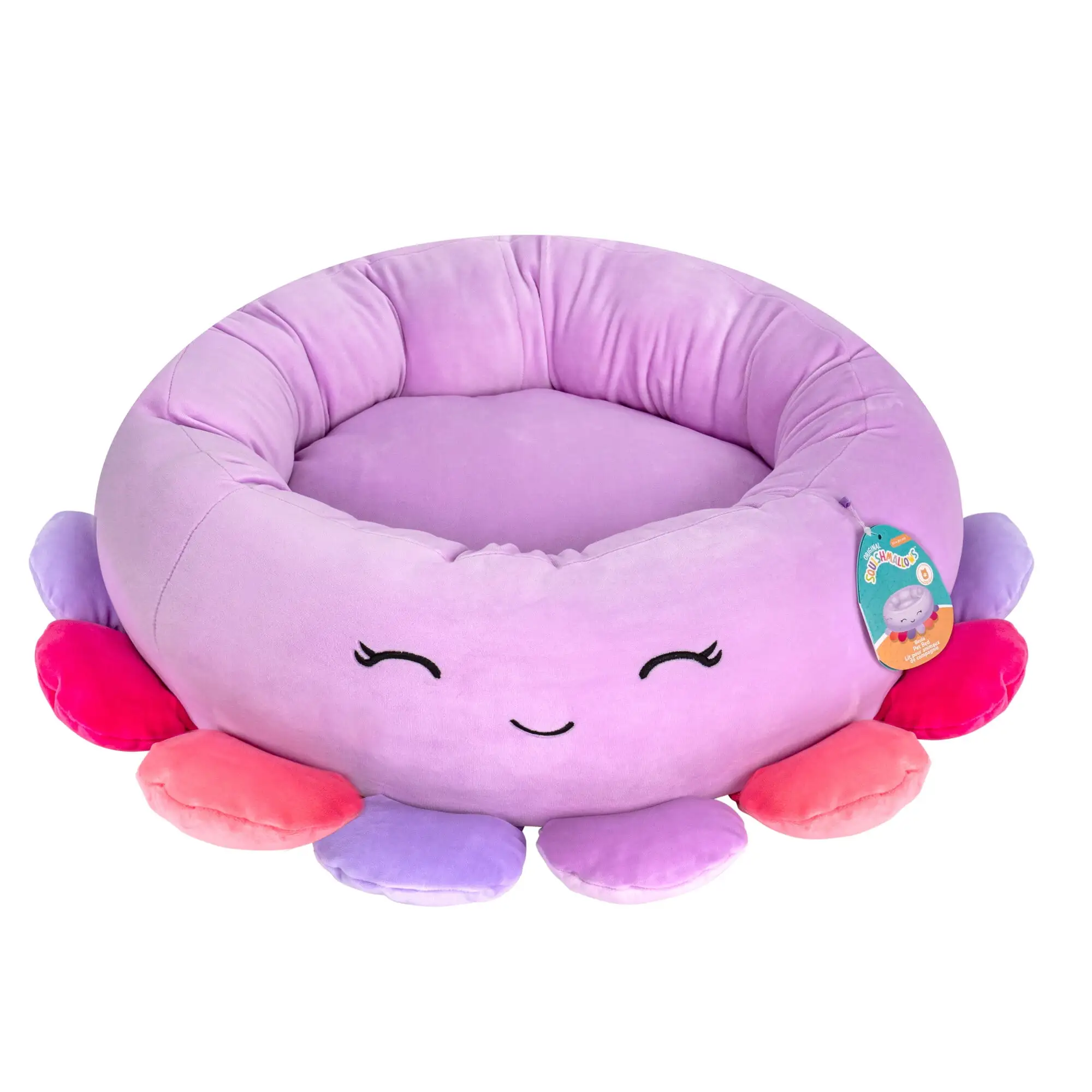 Squishmallows 30 inch Beula Octopus Pet Bed - Large Ultra Soft Plush Pet Bed