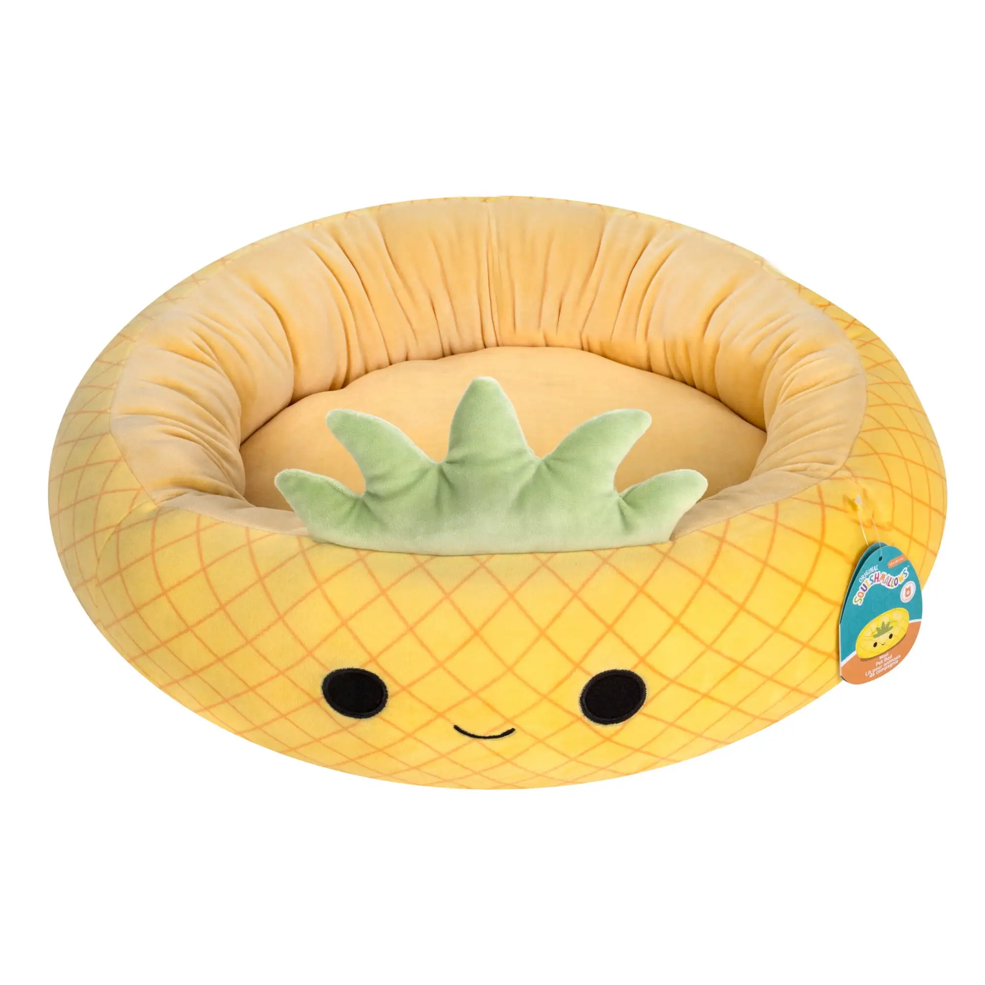 Squishmallows 30 inch Pineapple Pet Bed - Large Ultrasoft Official Squishmallows Plush Pet Bed