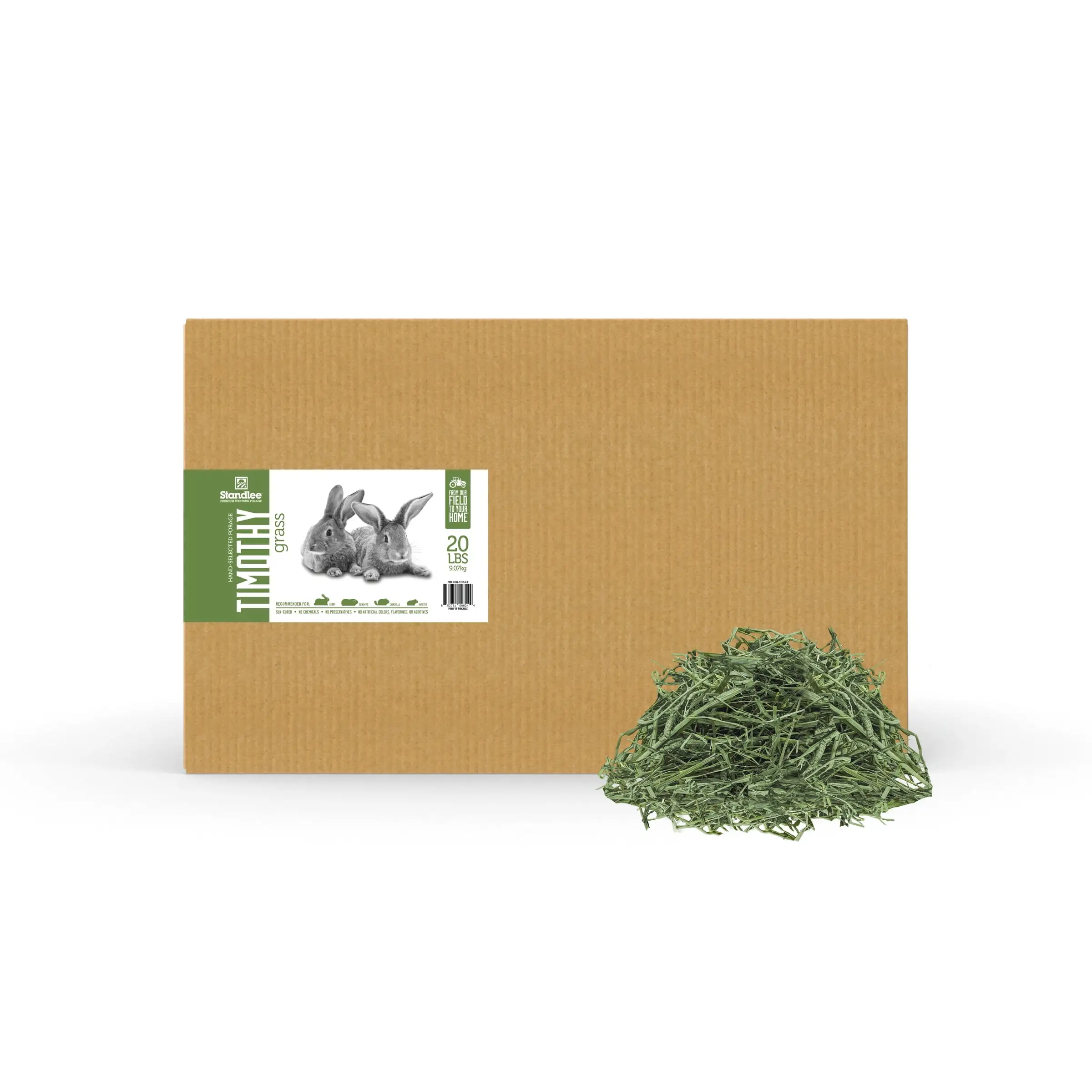 Standlee PremiYum Western Timothy Grass Hay Small Animal Food for Rabbits. Guinea Pigs. and Chinchillas. 20 lb. Box