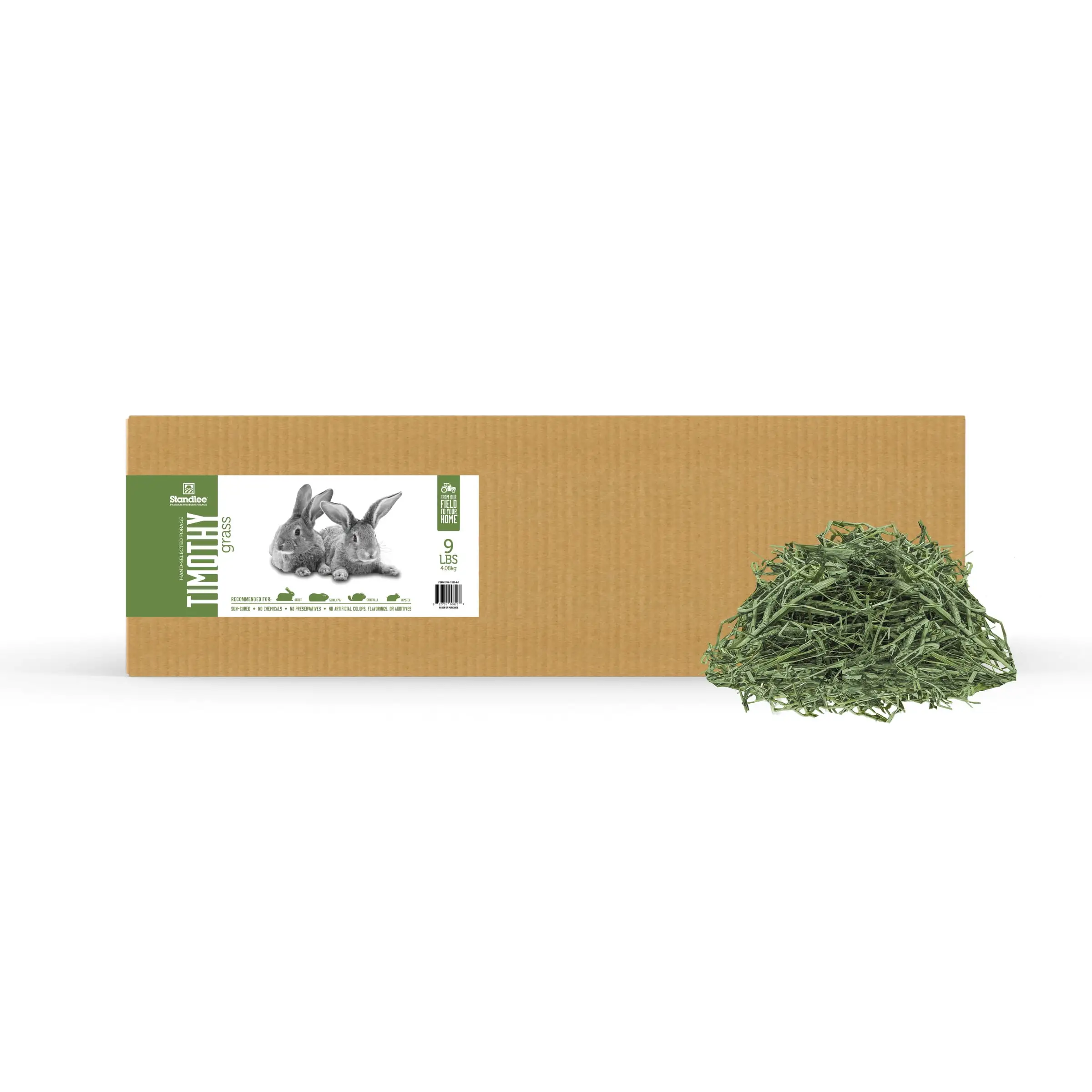 Standlee PremiYum Western Timothy Grass Hay Small Animal Food for Rabbits. Guinea Pigs. and Chinchillas. 9 lb. Box