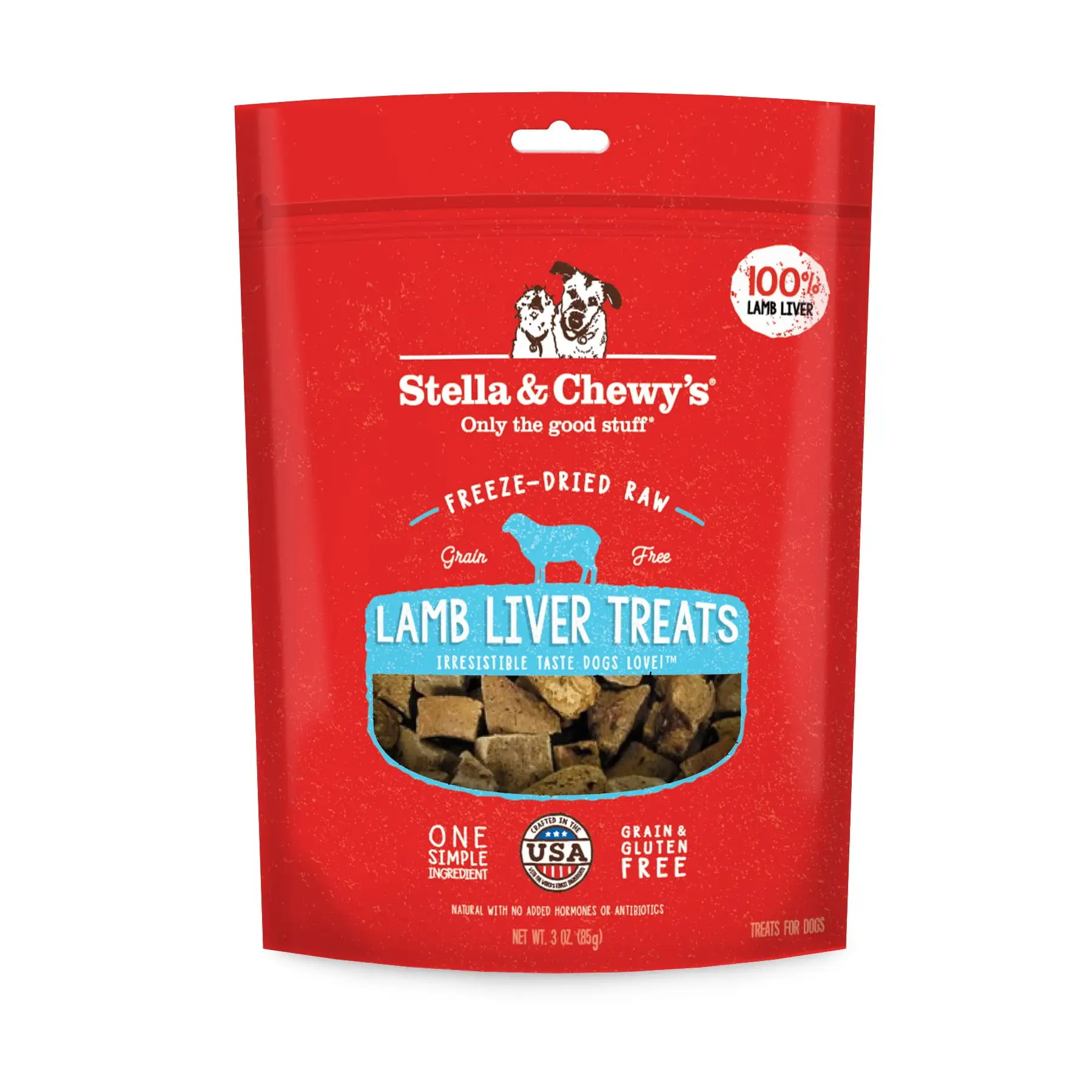 Stella & Chewy's Lamb Liver Freeze-Dried Raw Dog Treats. 3 oz.