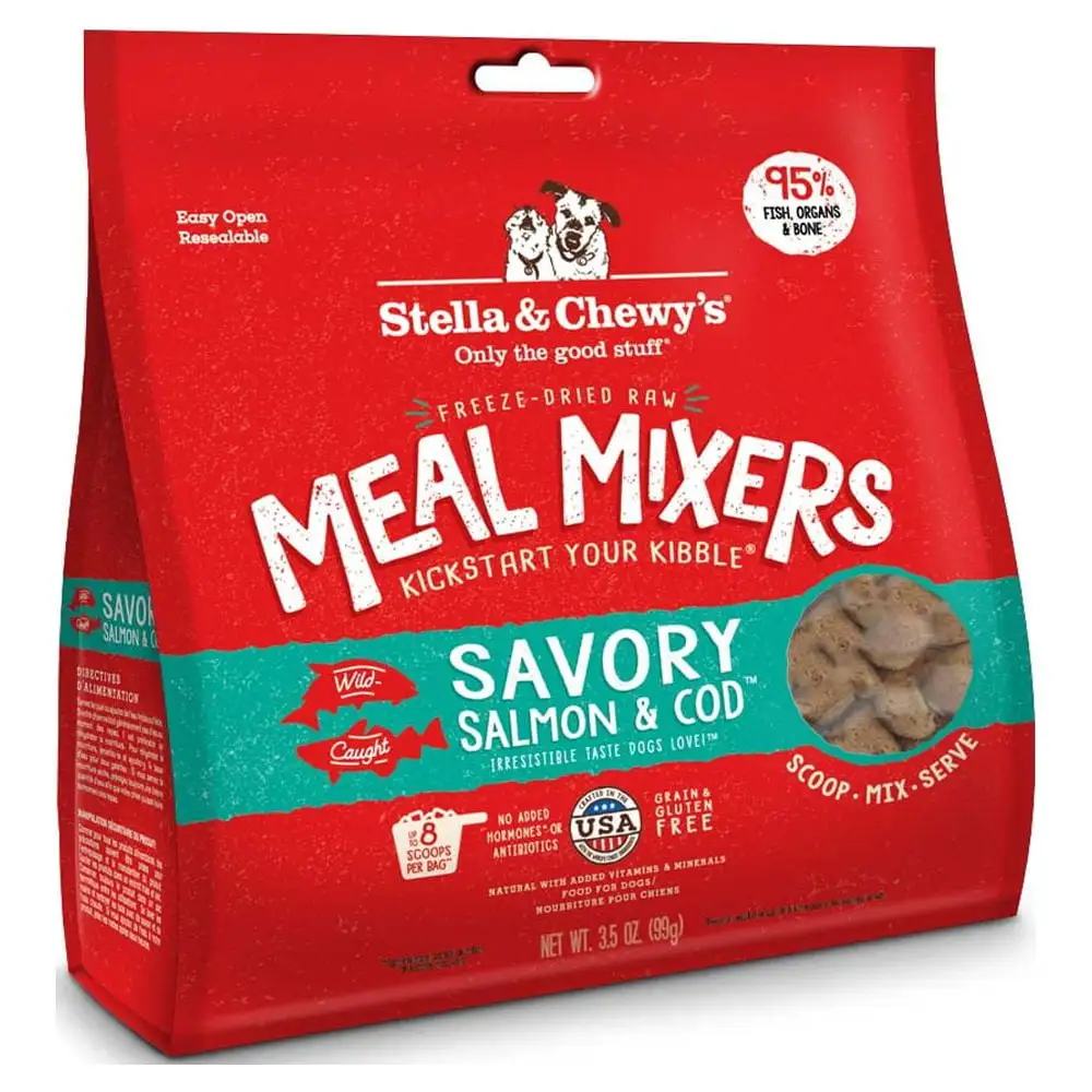 Stella & Chewy's Meal Mixers Savory Salmon & Cod Grain-Free Dry Dog Food Topper. 3.5 oz.