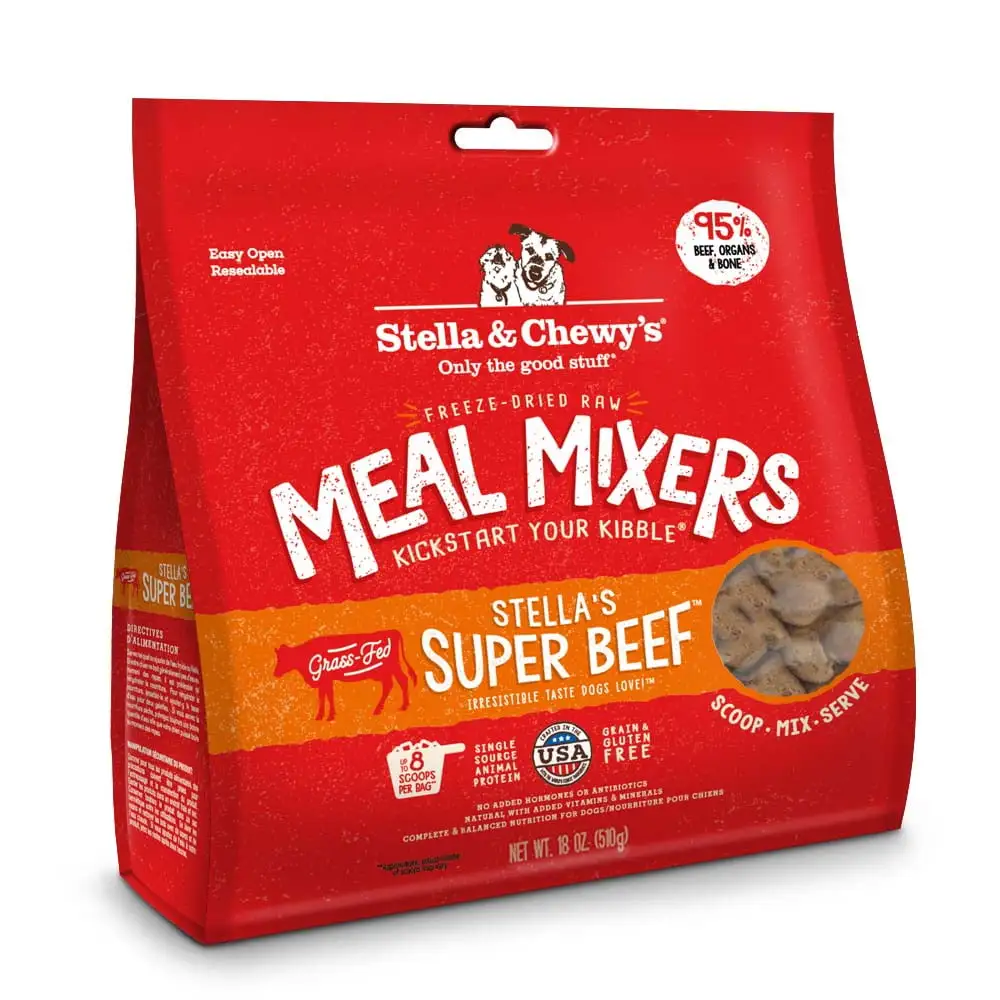 Stella & Chewy's Meal Mixers Super Beef Grain-Free Dry Dog Food Topper. 18 oz.