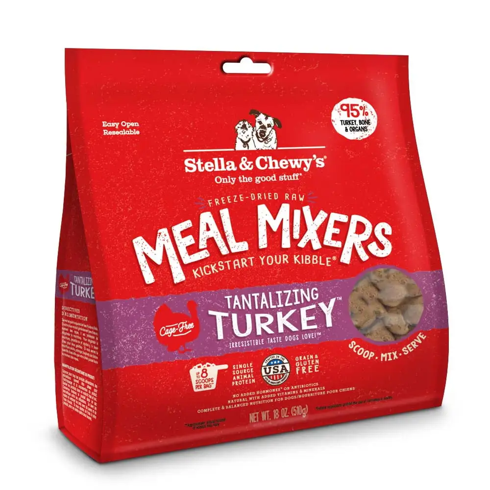 Stella & Chewy's Meal Mixers Tantalizing Turkey Grain-Free Dry Dog Food Topper. 18 oz