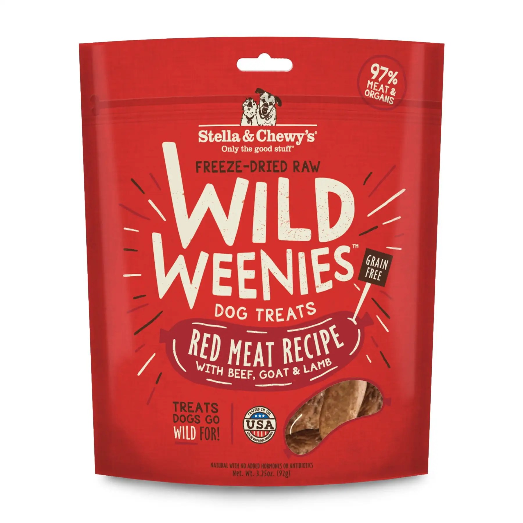 Stella & Chewy's Red Meat Wild Weenies Freeze-Dried Raw Dog Treats. 3.25 oz.