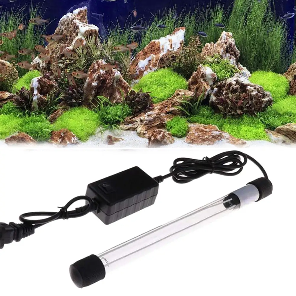 Sterilamp UV Lamp Fish Tank Light Ultraviolet Light UV Sterilizer Lamp for Fish Tank Aquarium with US Plug (7W 110V)