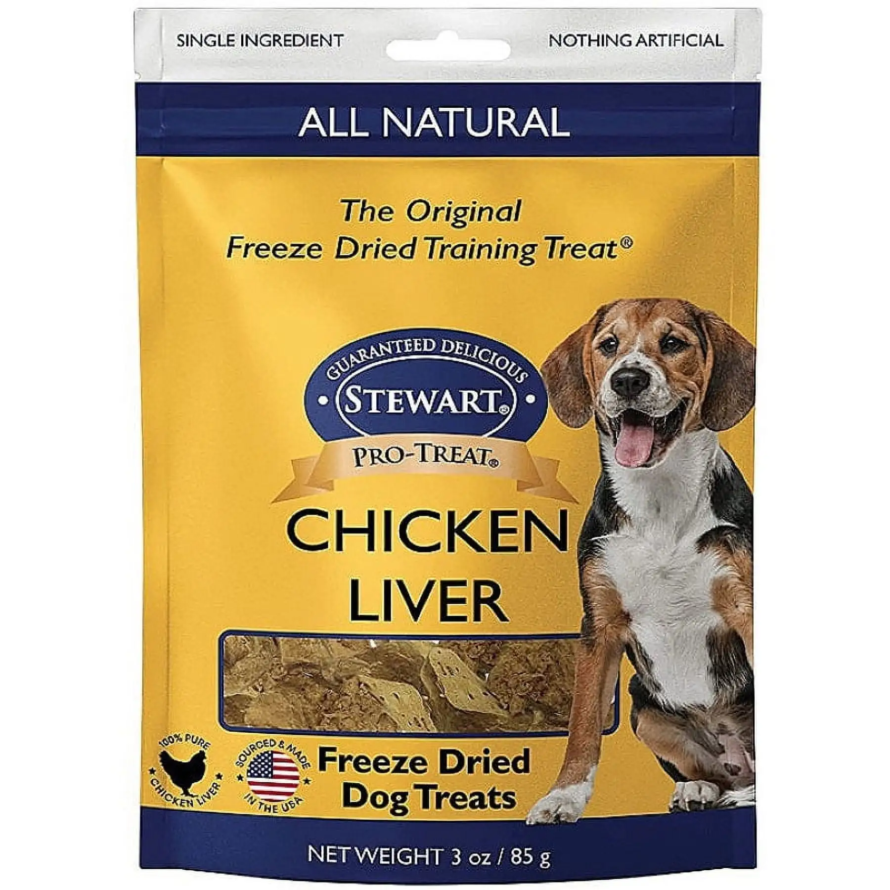 Stewart Freeze Dried Chicken Liver Treats Resealable Pouch